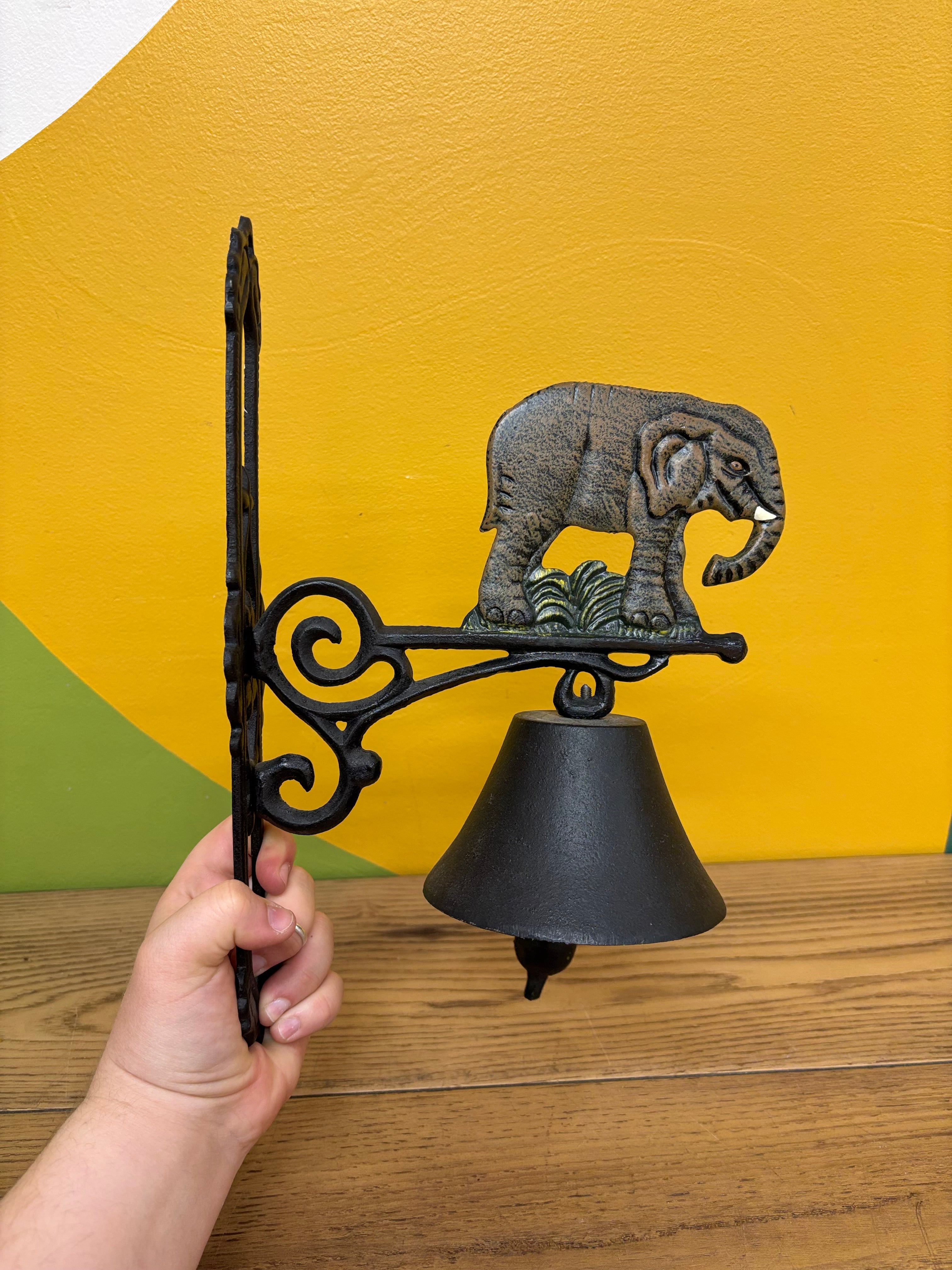 Cast Iron Elephant Wall Bell