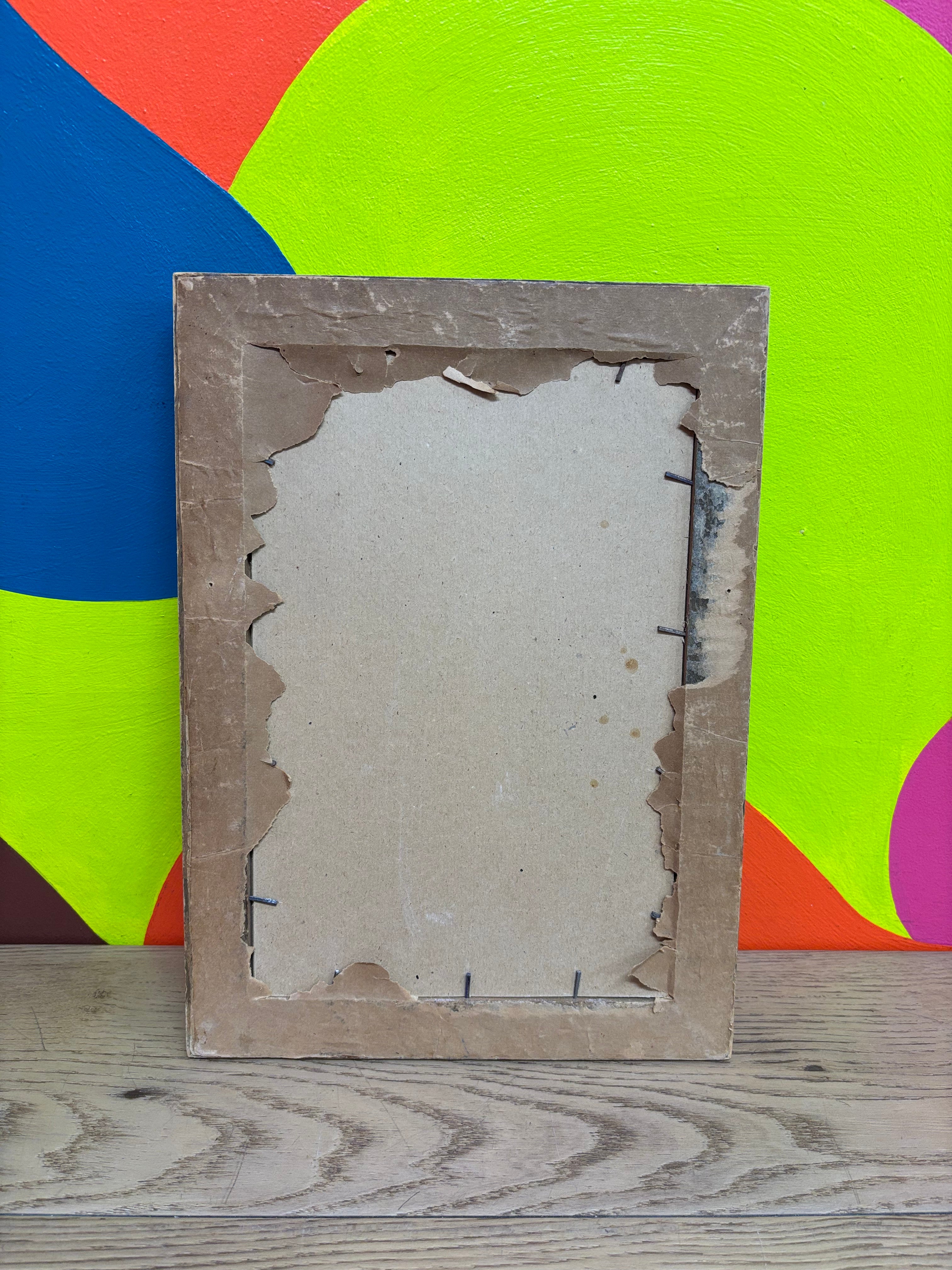 Gold Framed Print - Boy with Rabbit