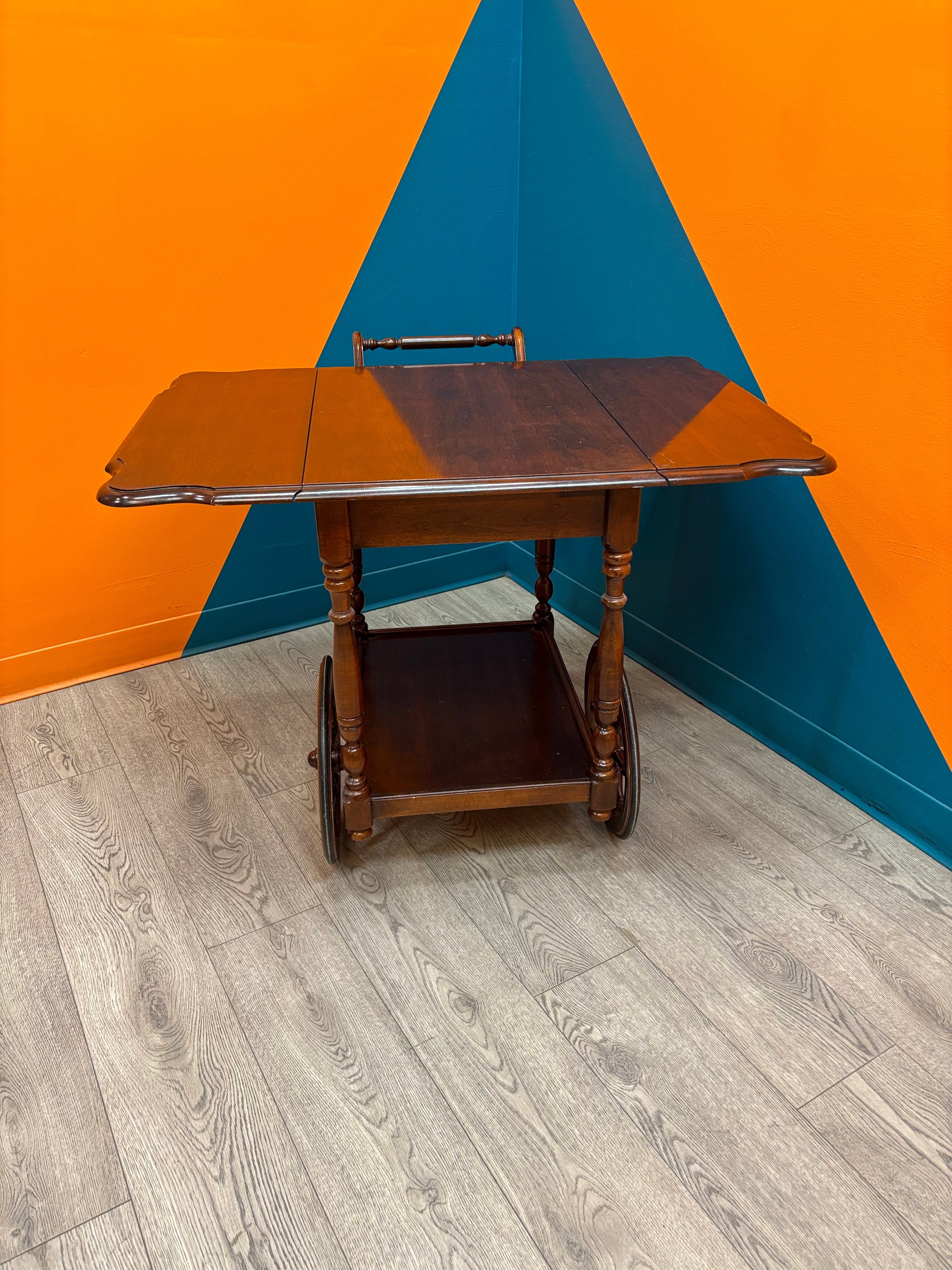 Drop Leaf Wood Cart