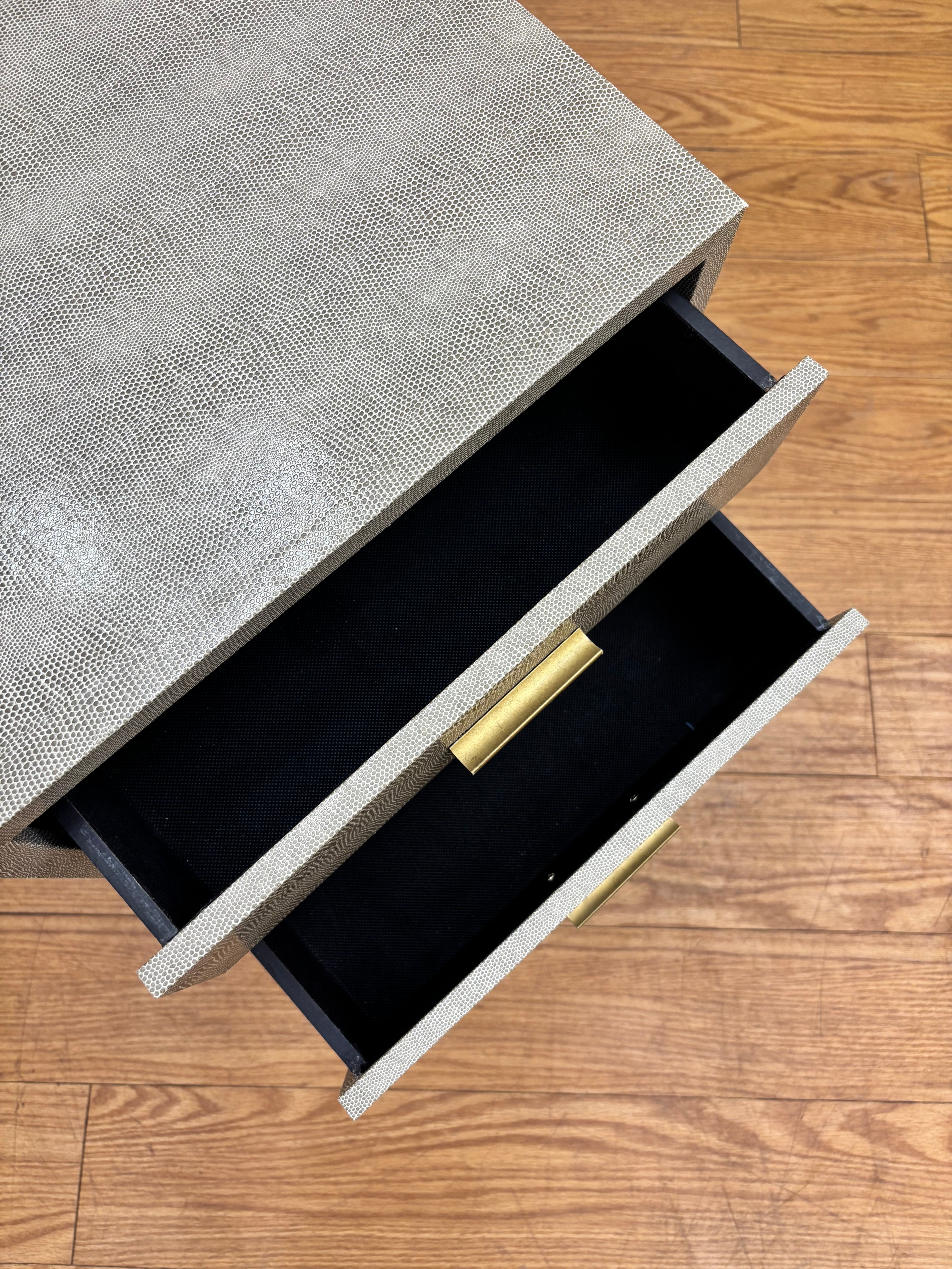 Grey Snake Print Nightstand (2 available)