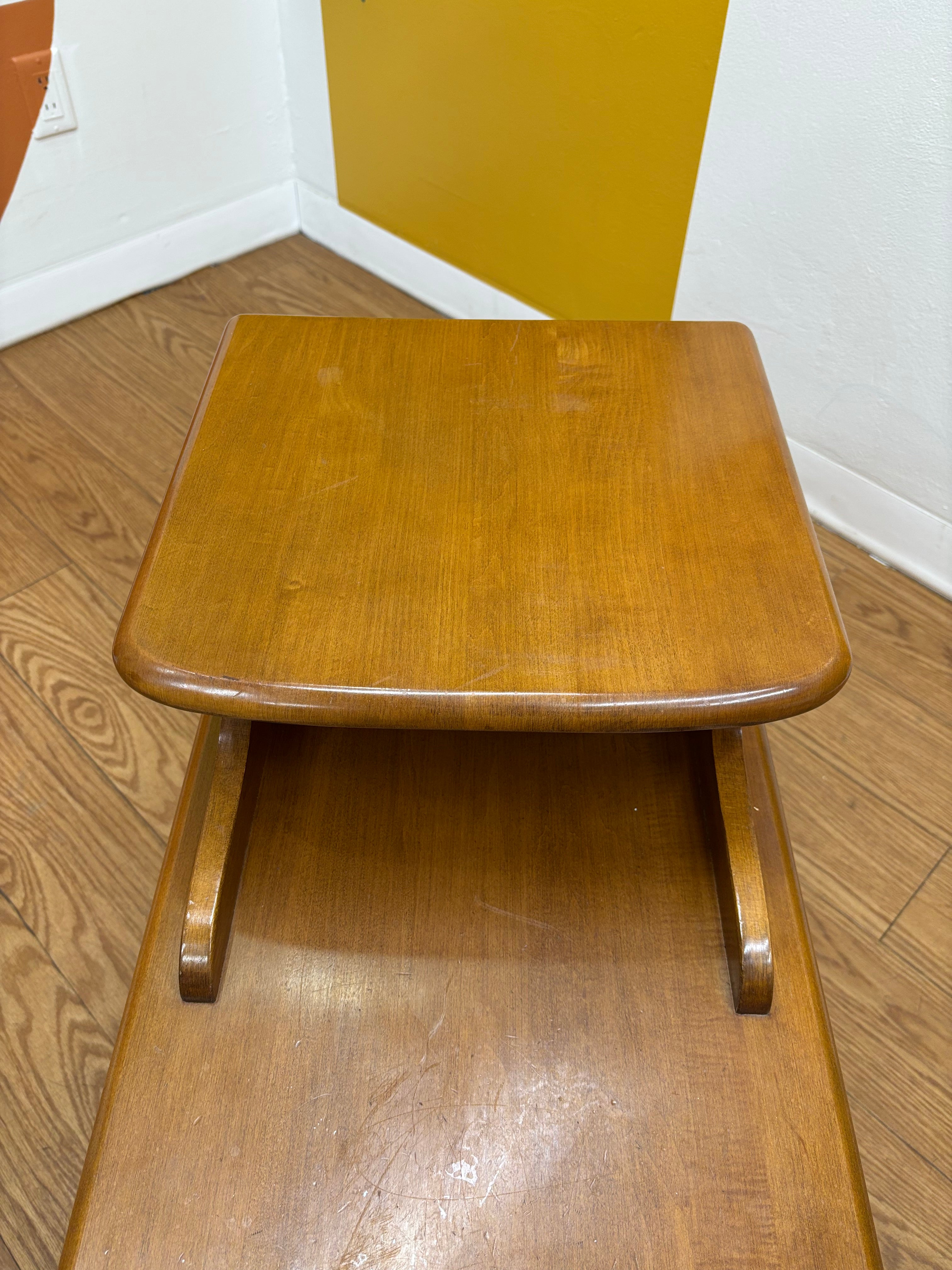 Wood Tiered End Table