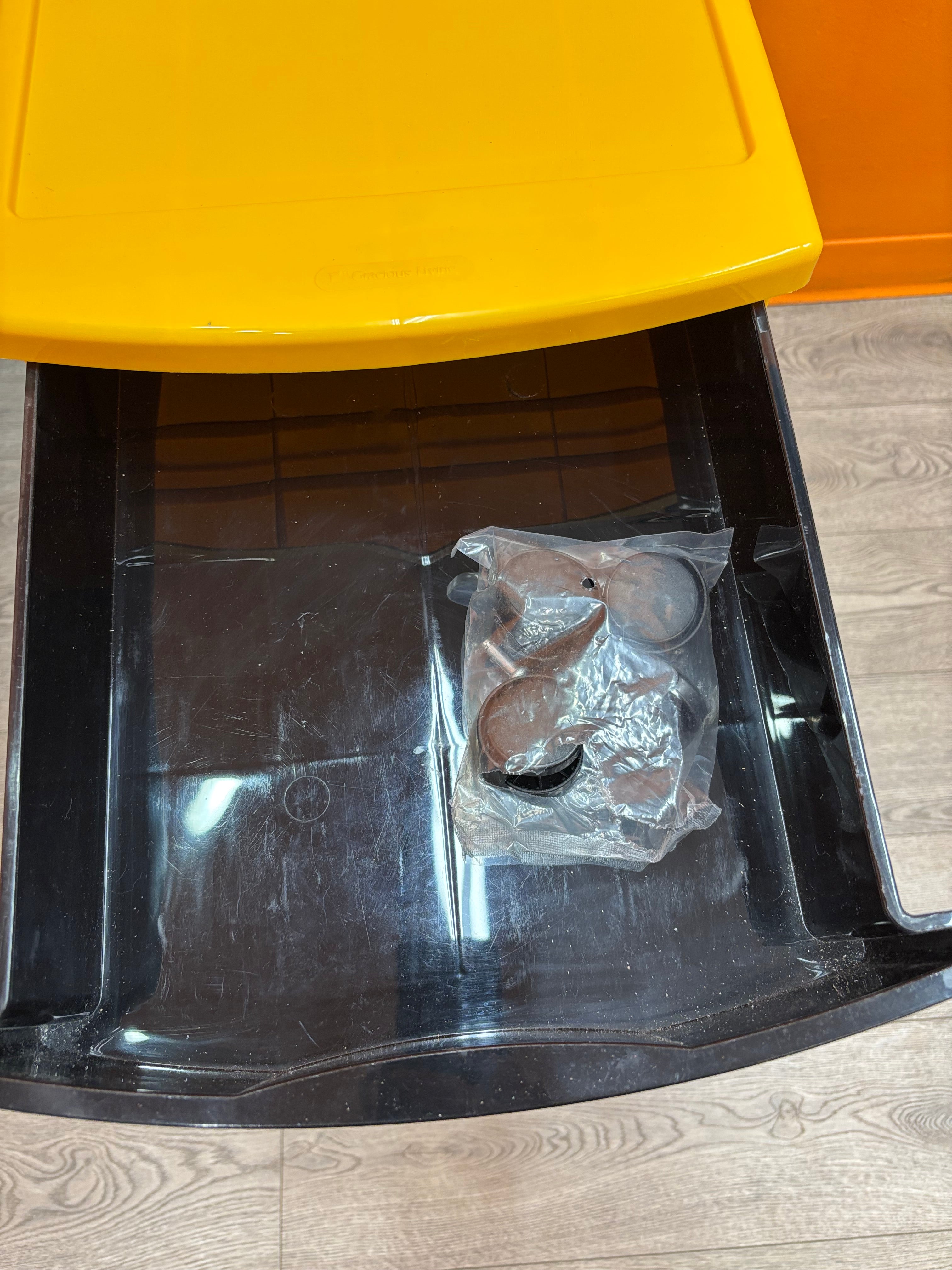 Black & Yellow Plastic Drawers