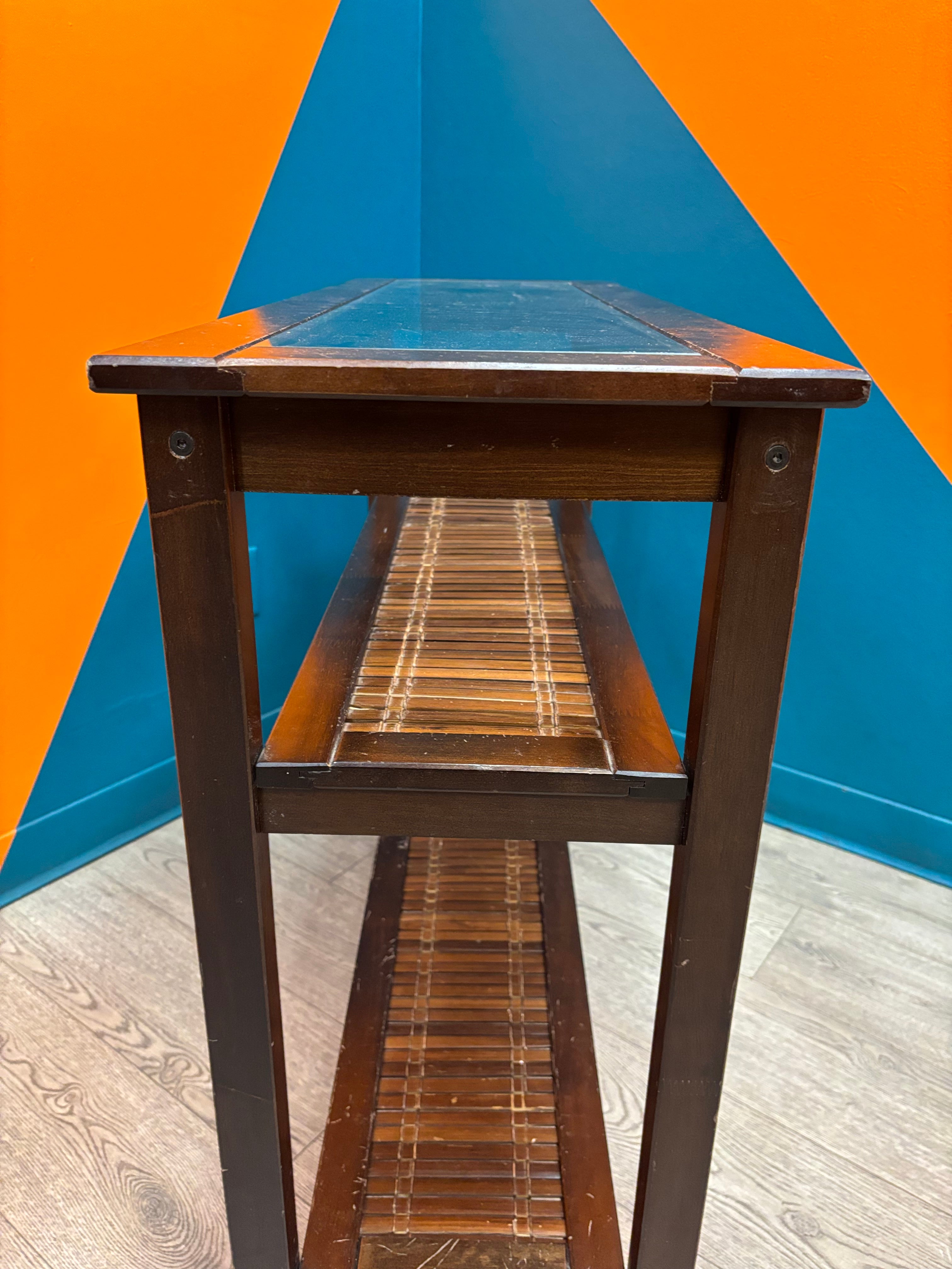 Wood & Glass Console Table