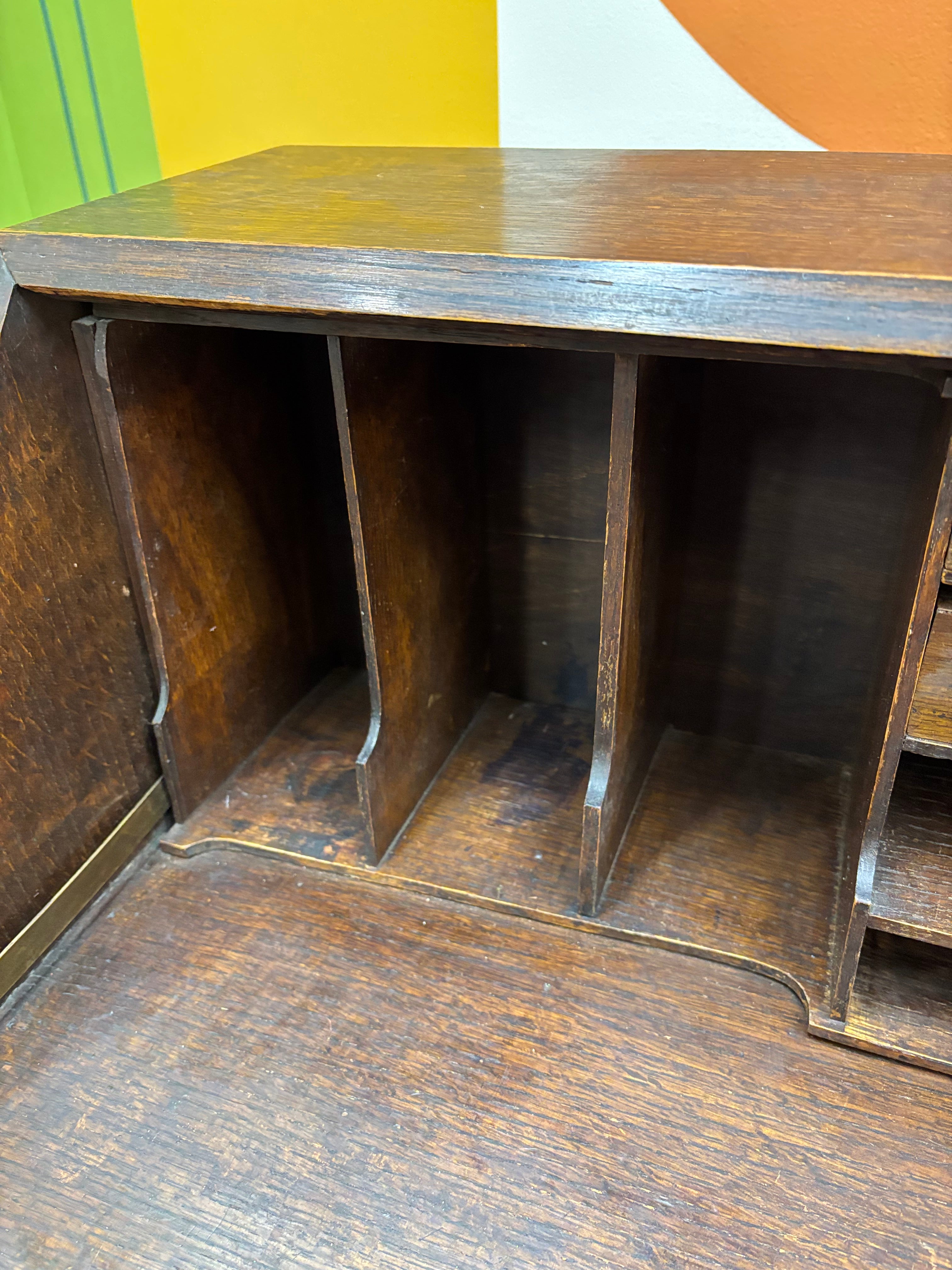 Wood Secretary Desk with Drawers