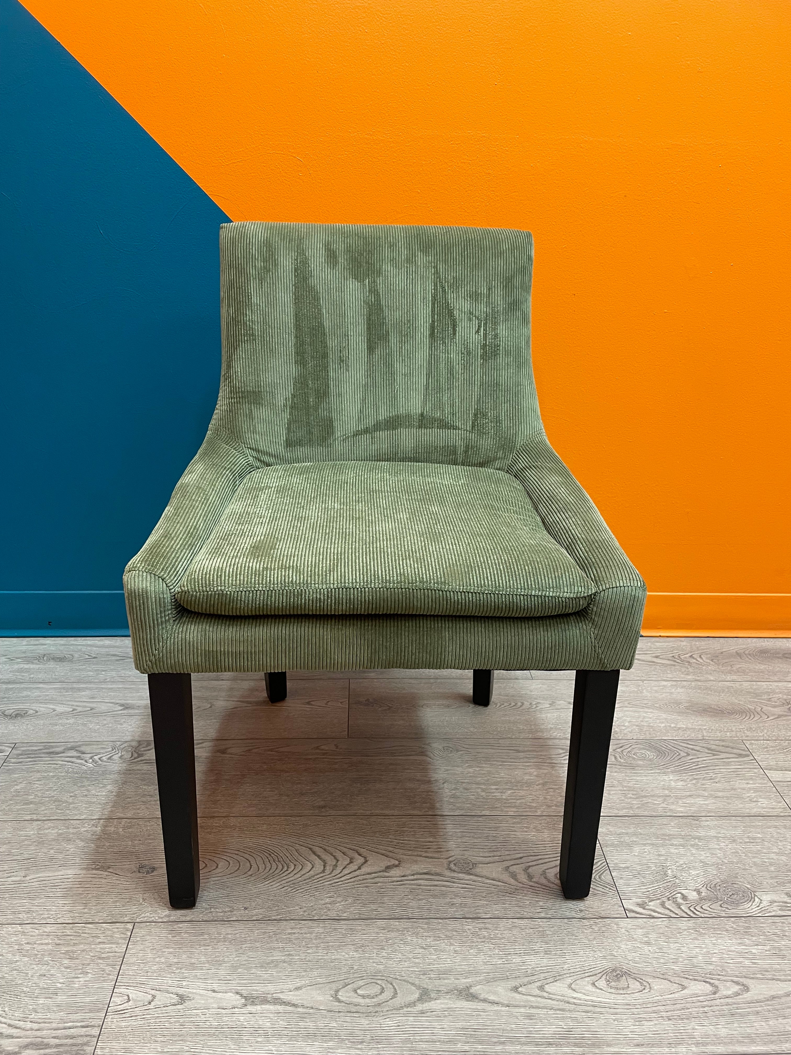 Green Corduroy Accent Chair (2 Available)