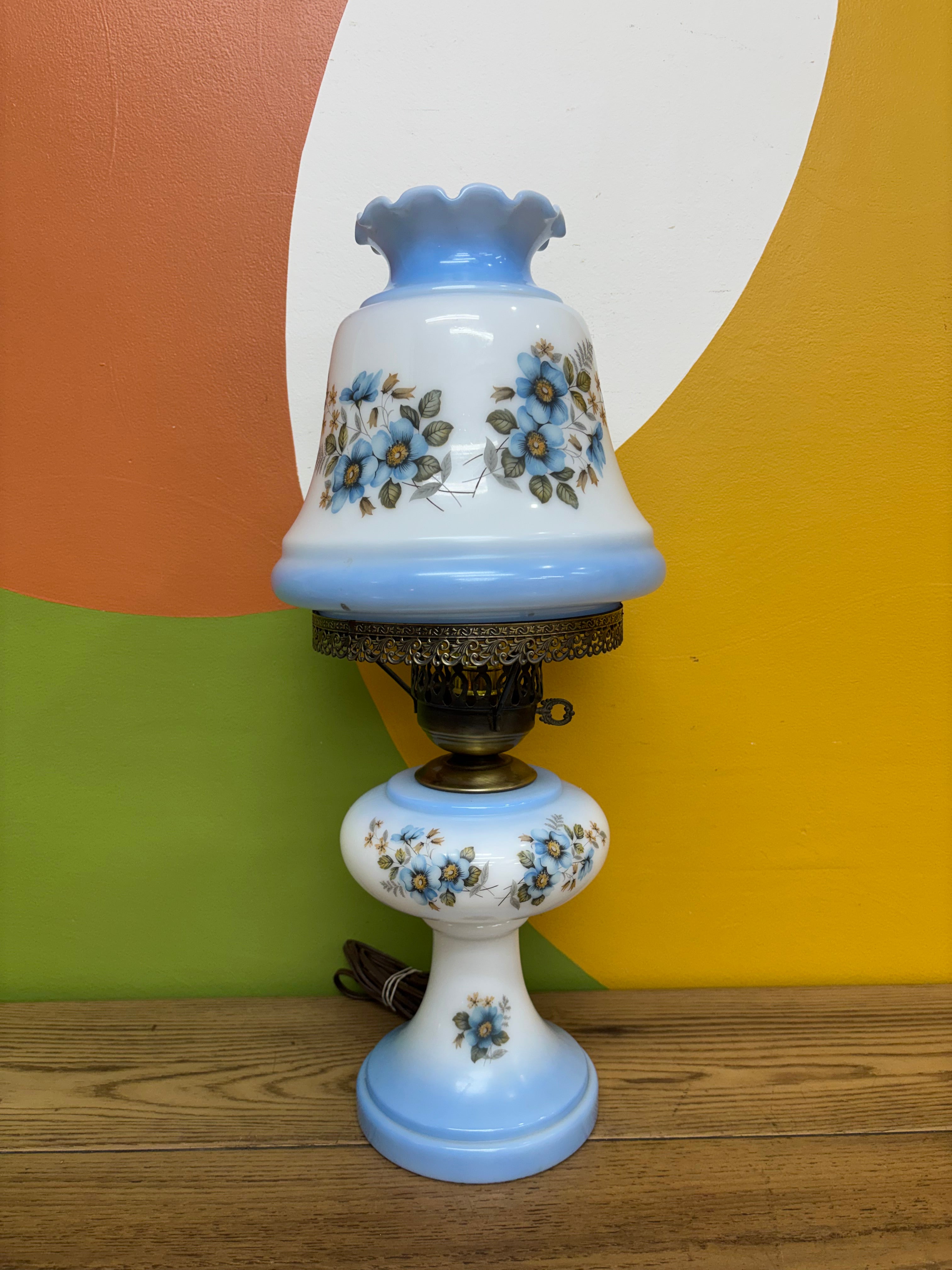 Blue Hurricane Lamp
