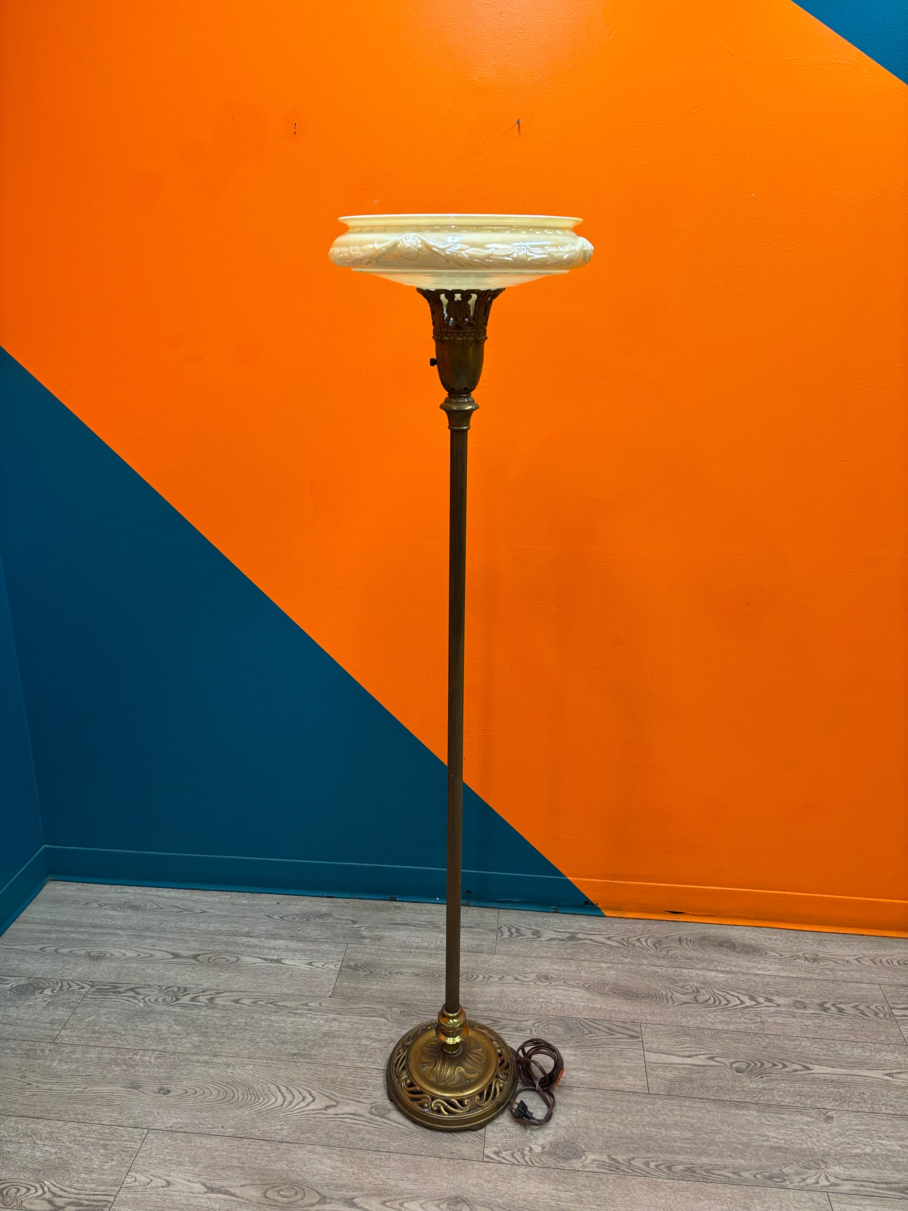 Floor Lamp with Glass Shade