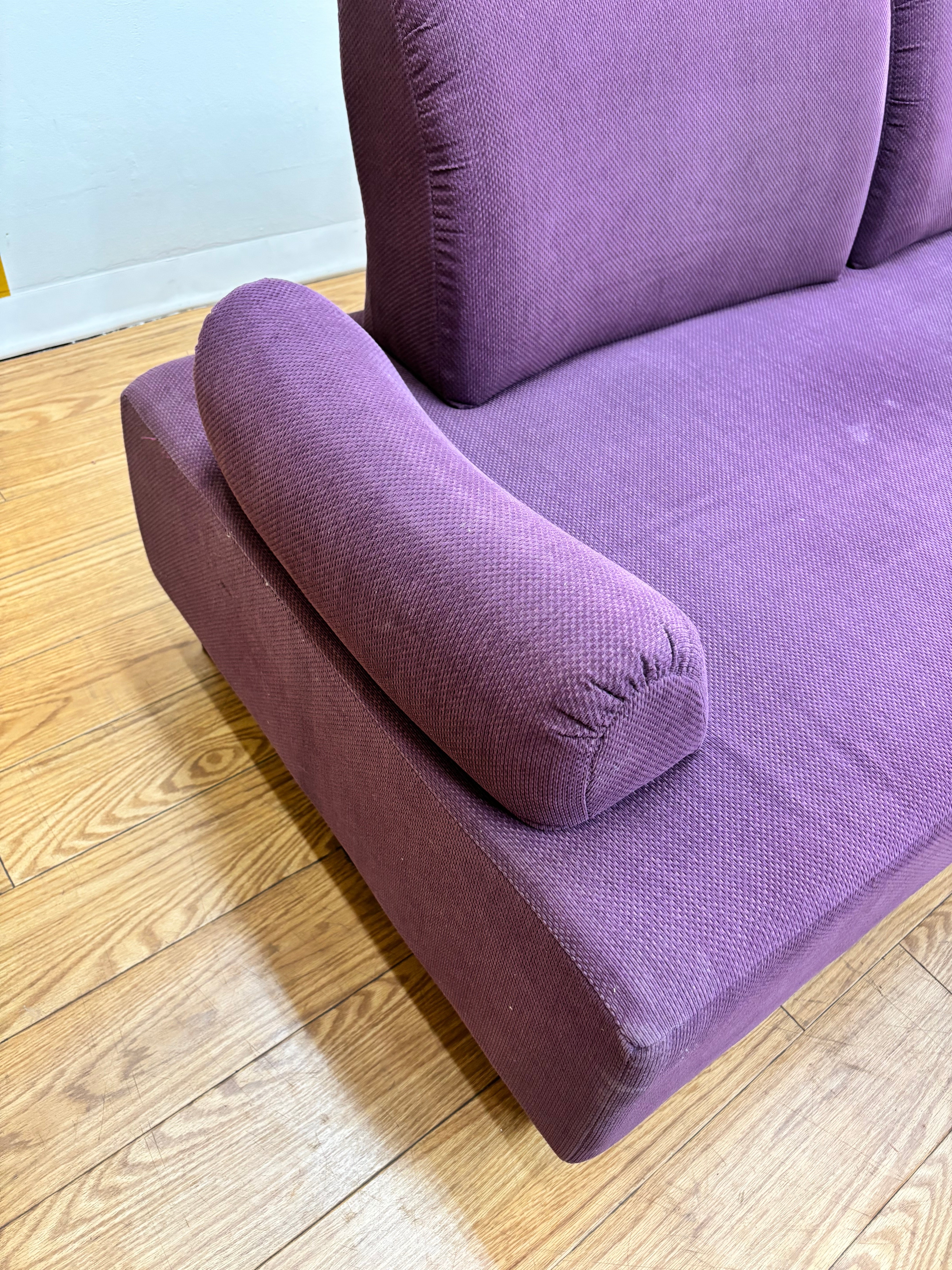 Purple Sofa with Matching Ottoman