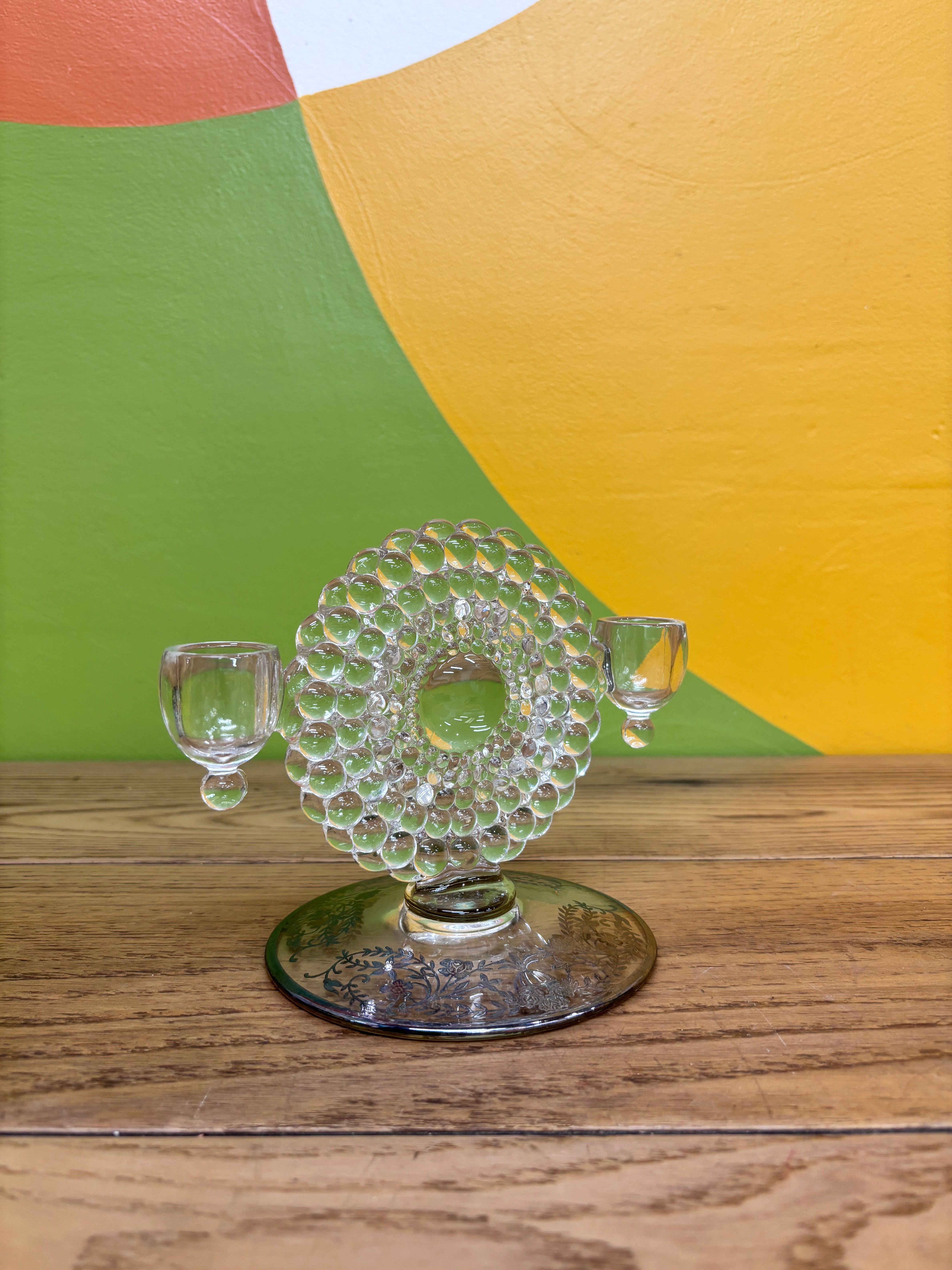 Glass Candlestick Holder