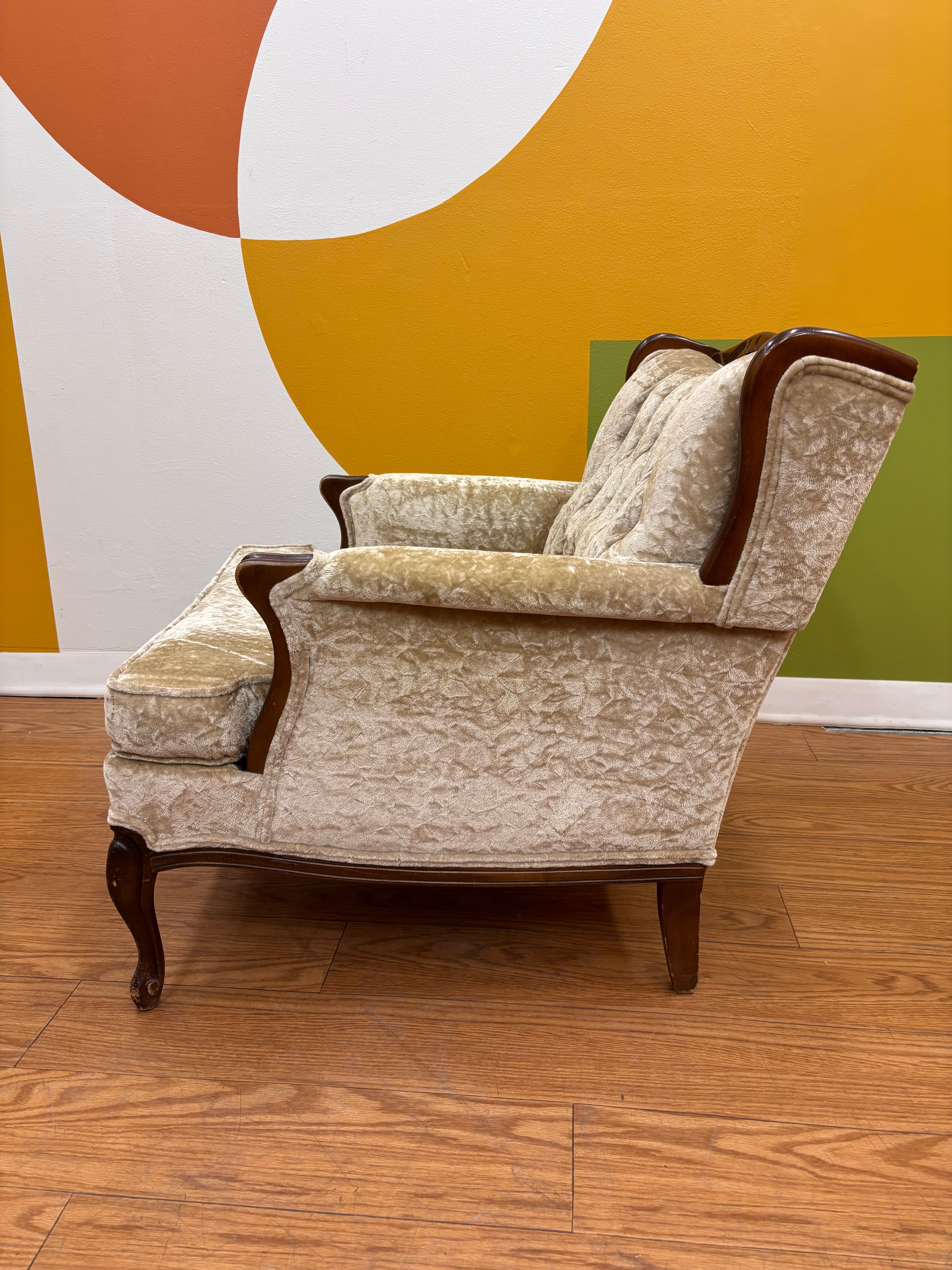 Beige Tufted Accent Chair