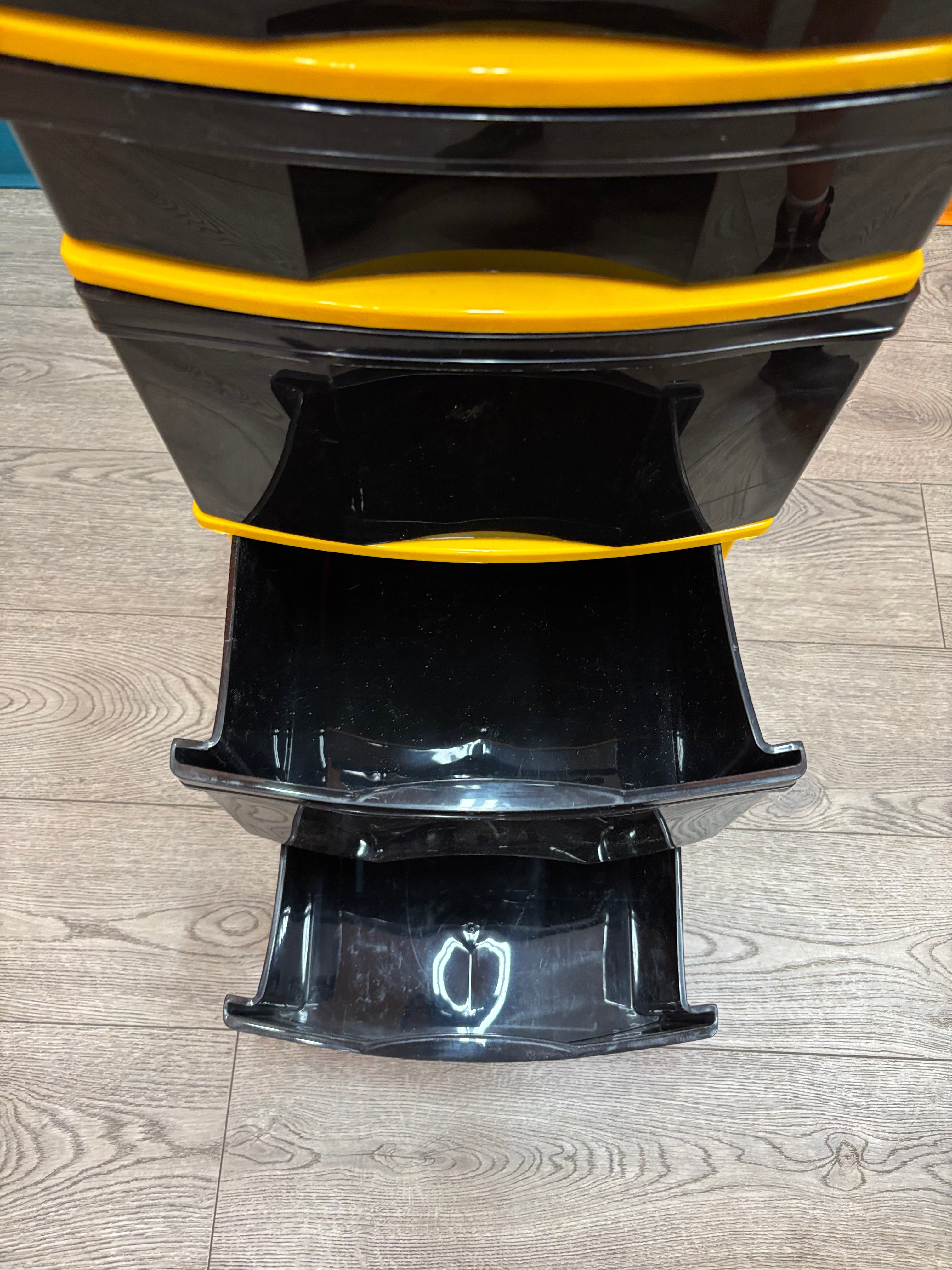 Black & Yellow Plastic Drawers
