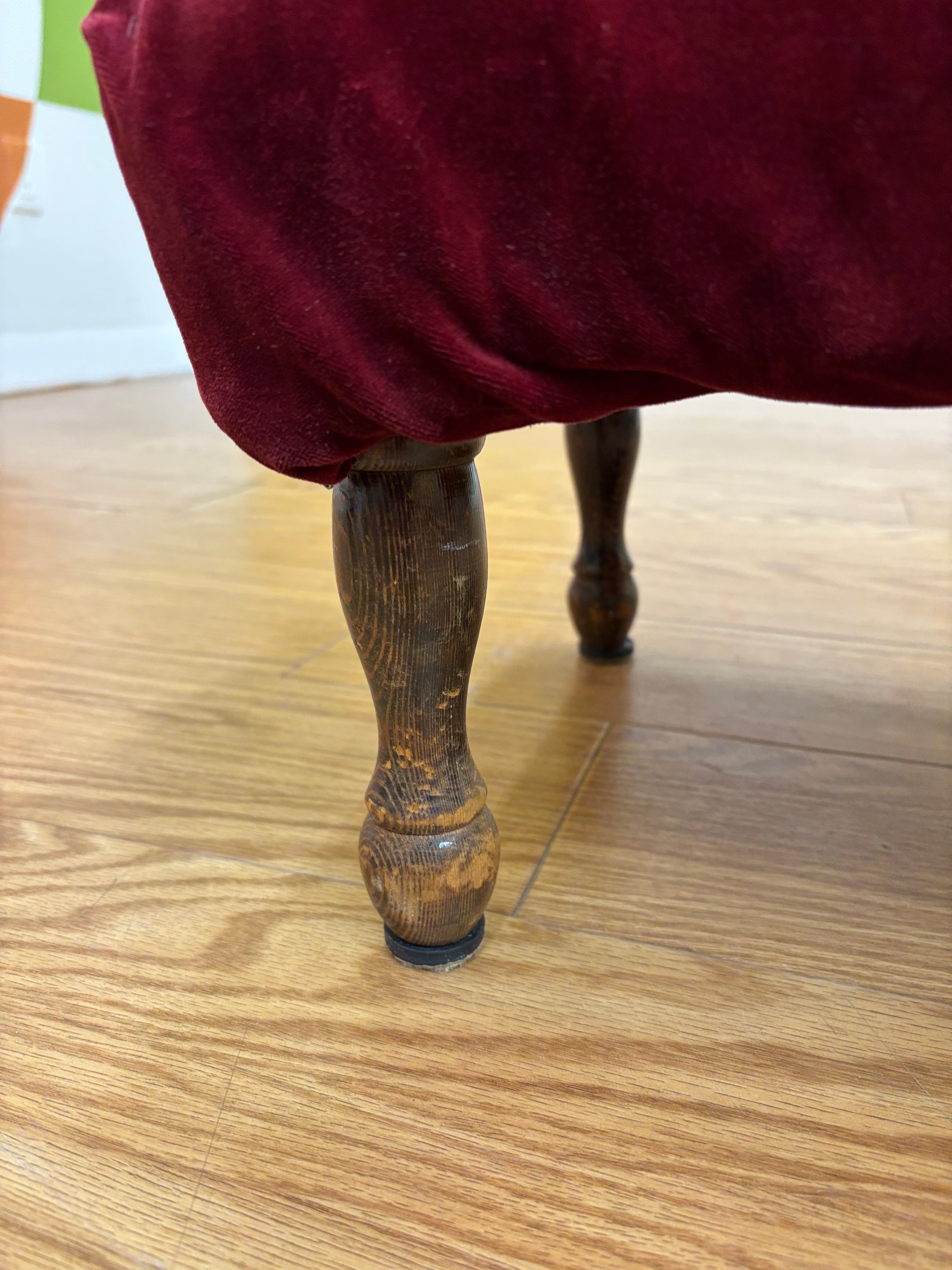 Red Velvet Footstool