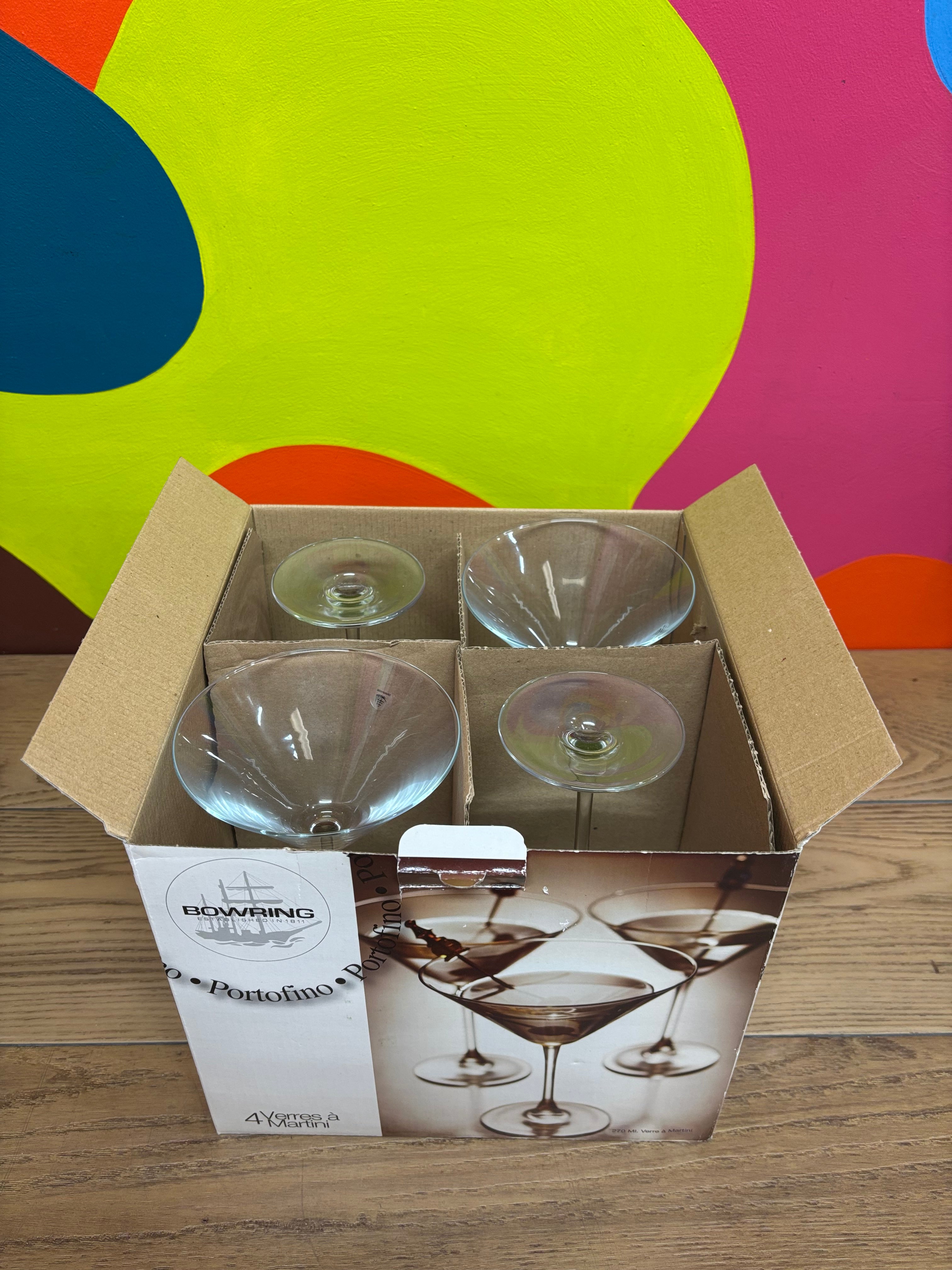 Bowring Portofino 4 Martini Glasses