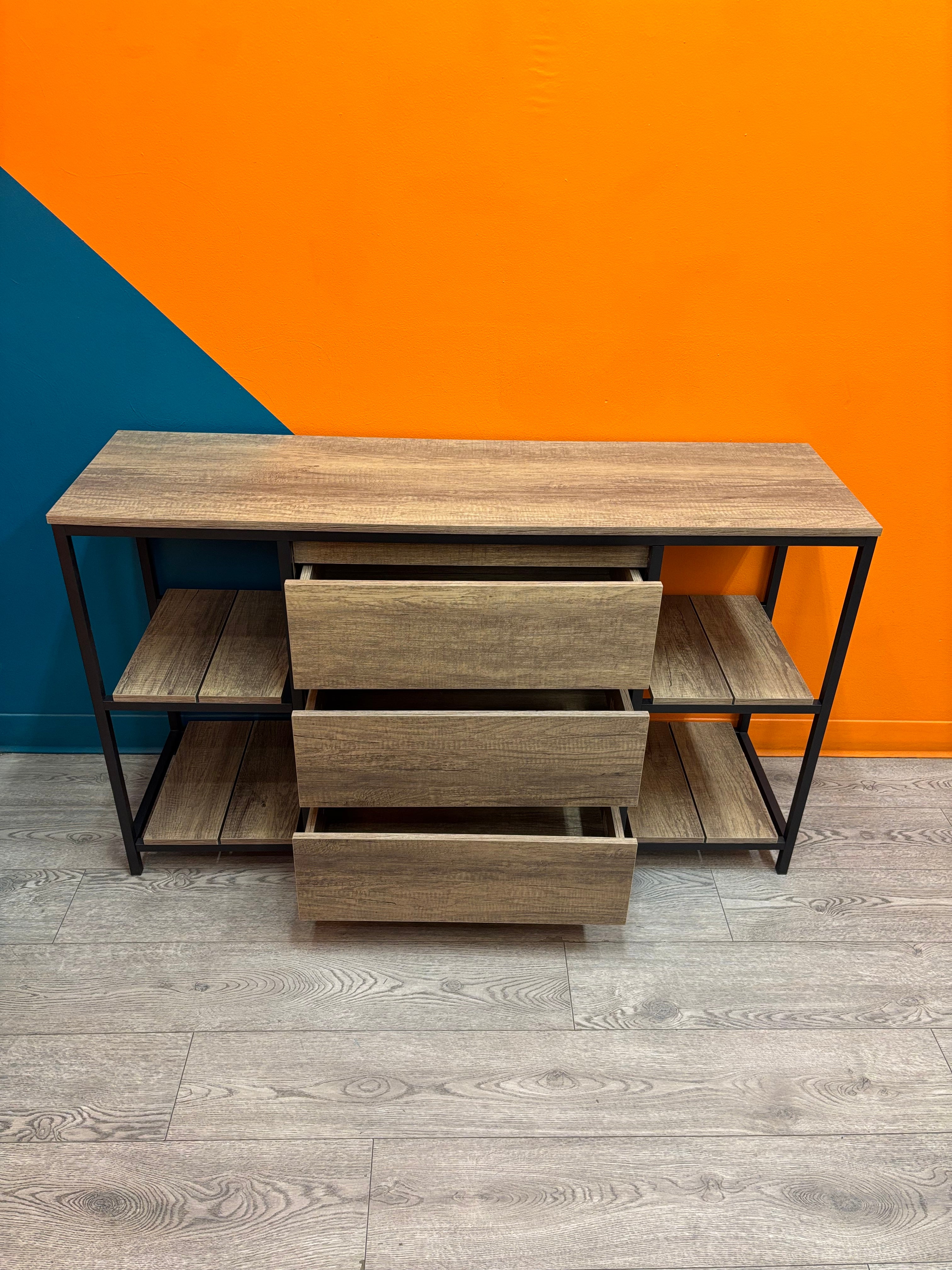 Brown & Black TV Stand