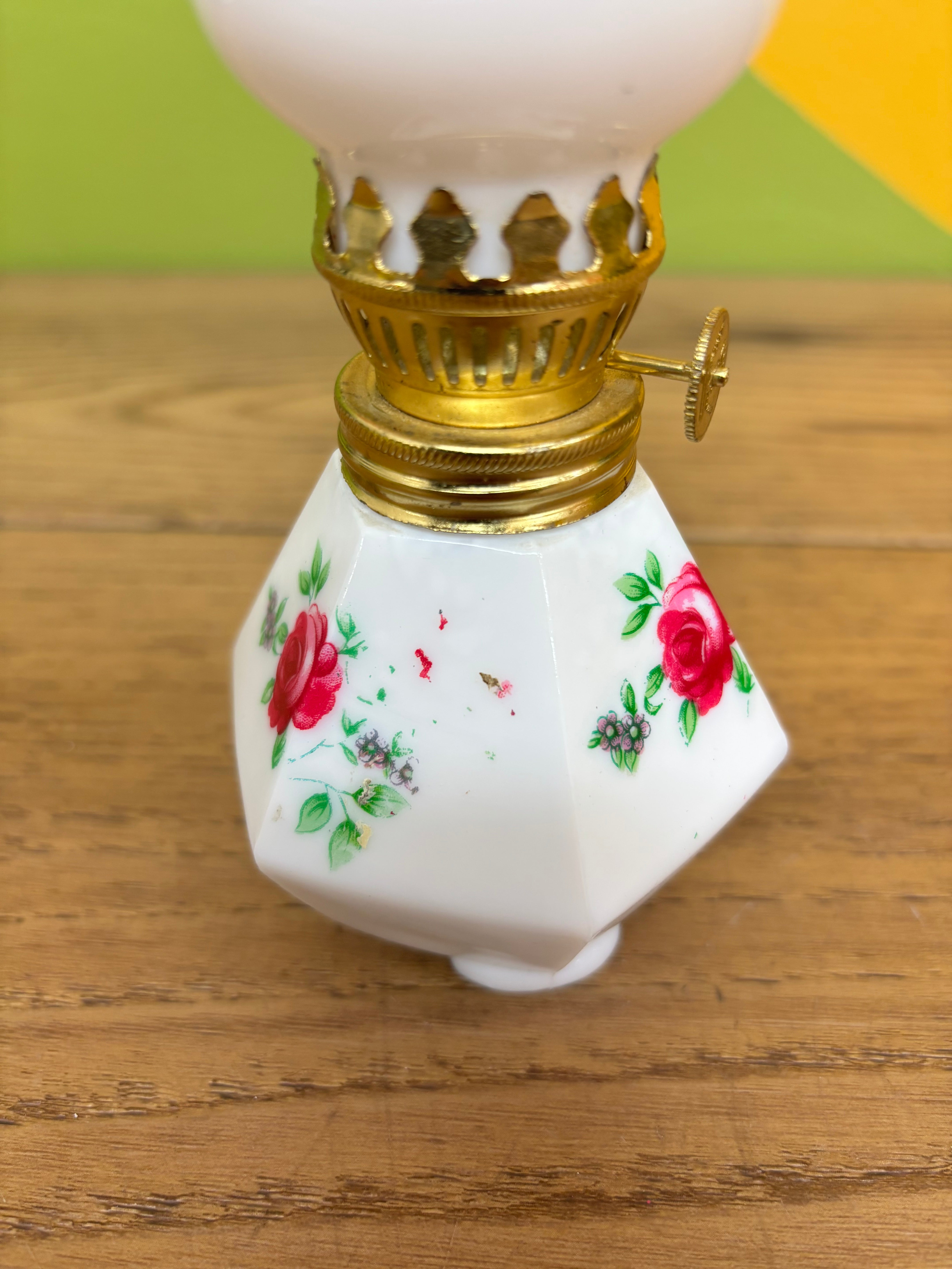 Small Milk Glass Kerosene Lamp