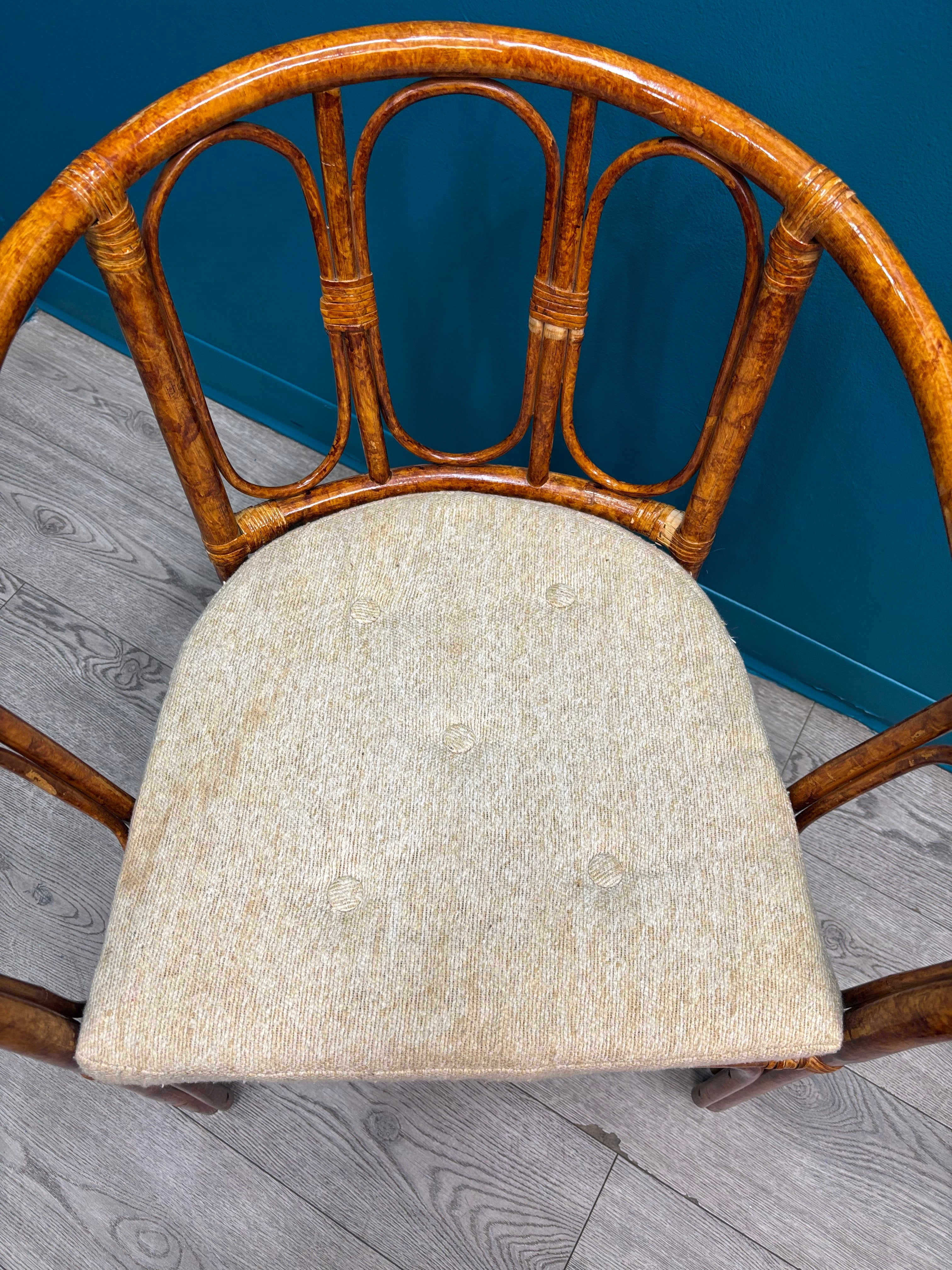 Barrel Shaped Rattan Chair