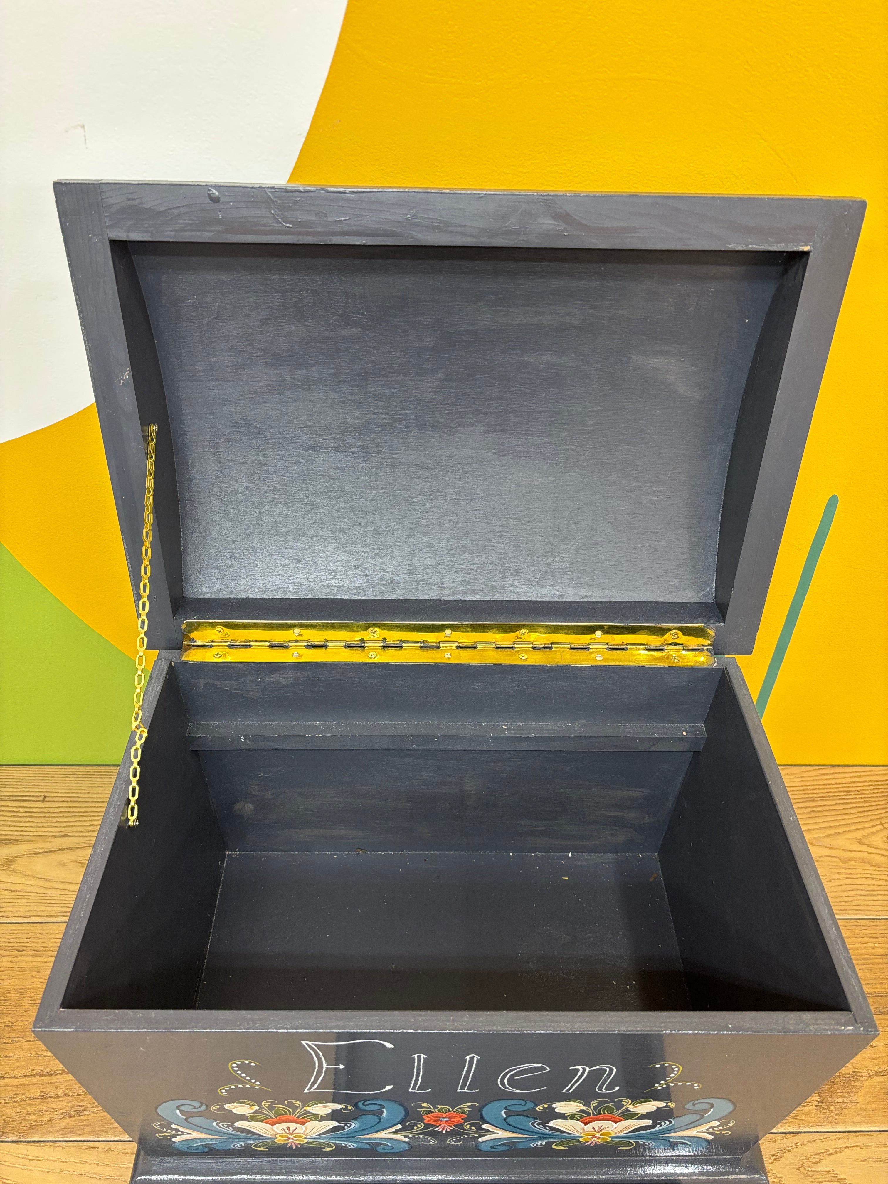 Hand Painted Wood Chest