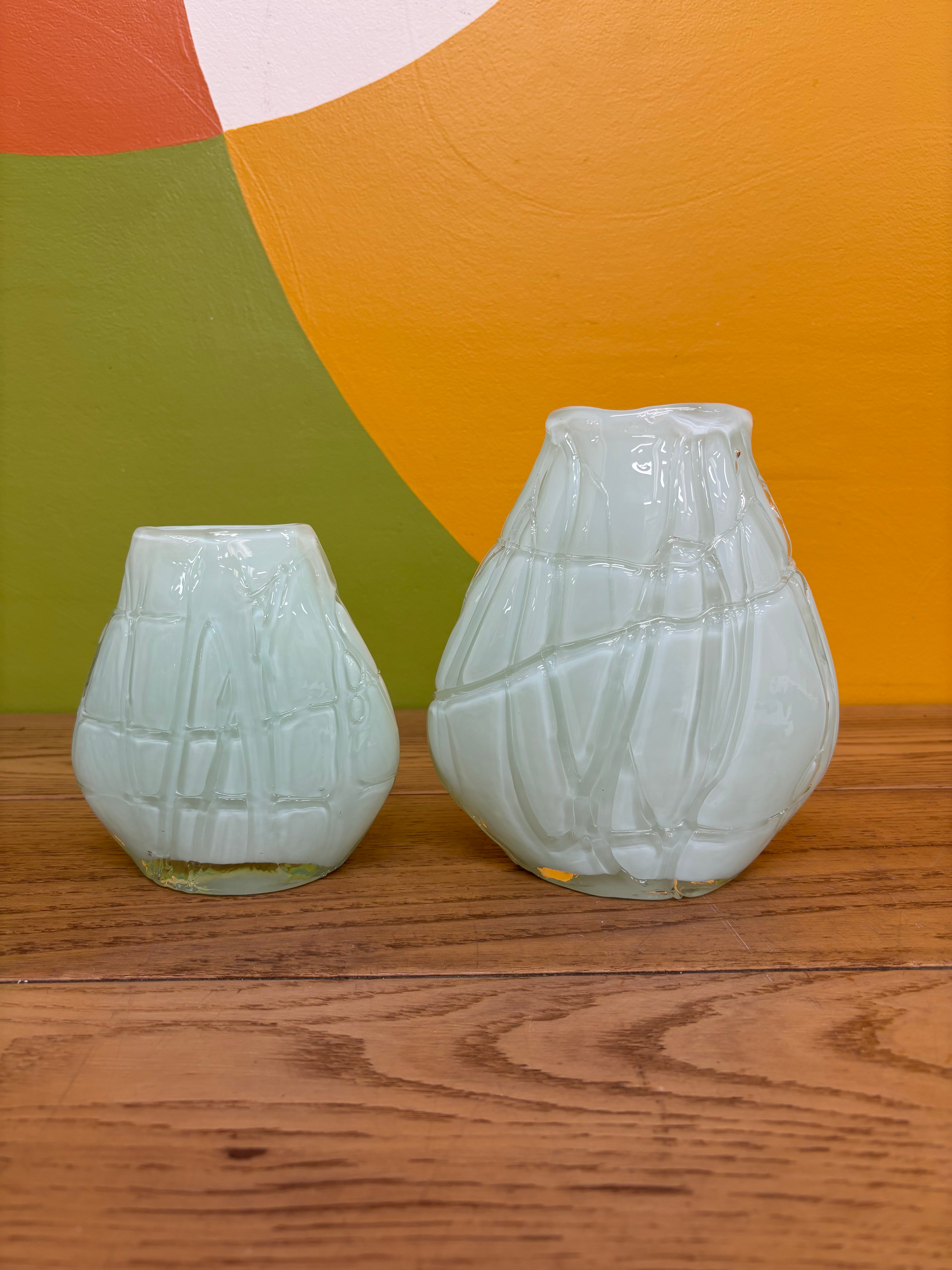 Set of Two Glass Vases