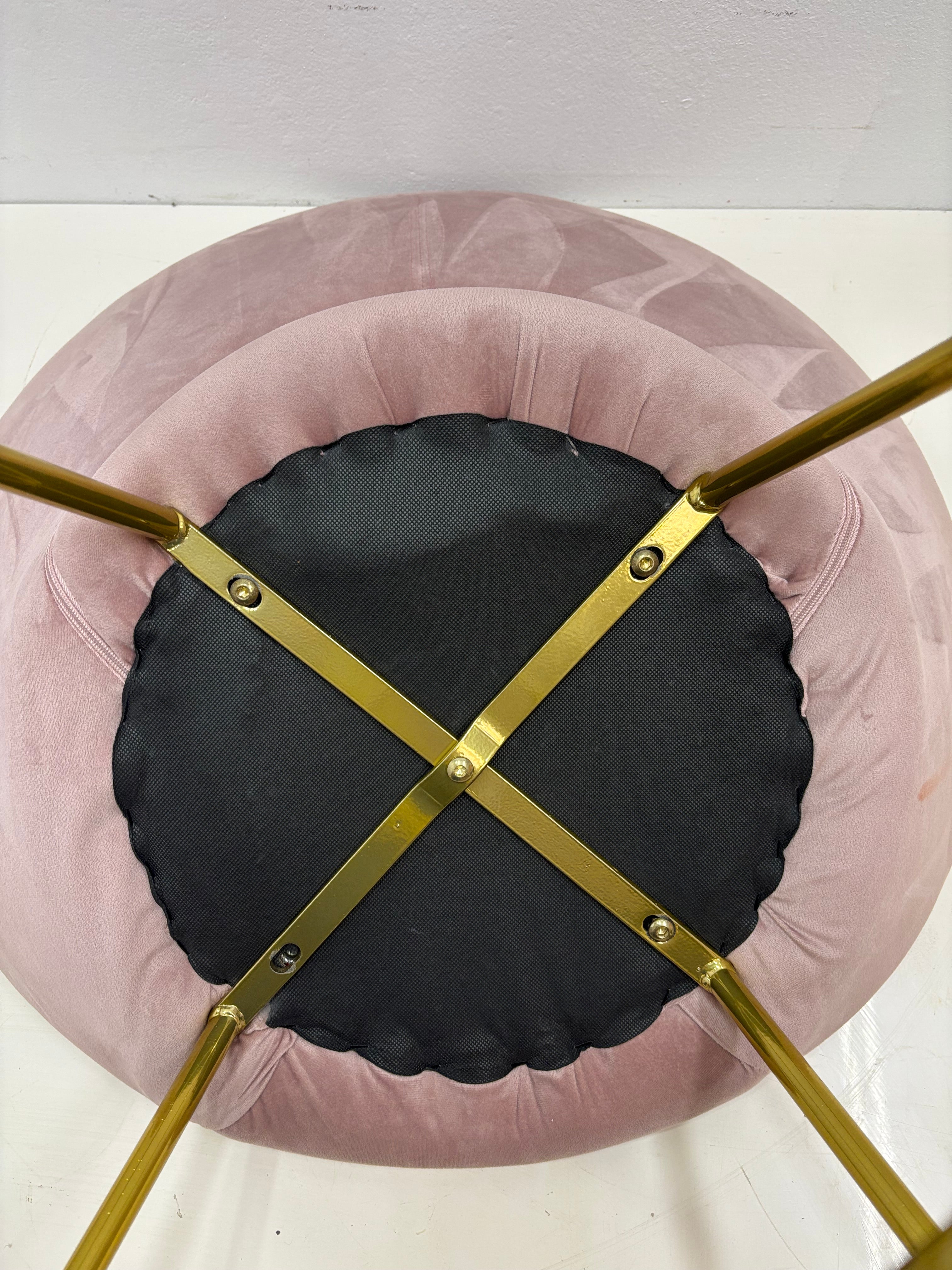 Pink Velvet Accent Chair