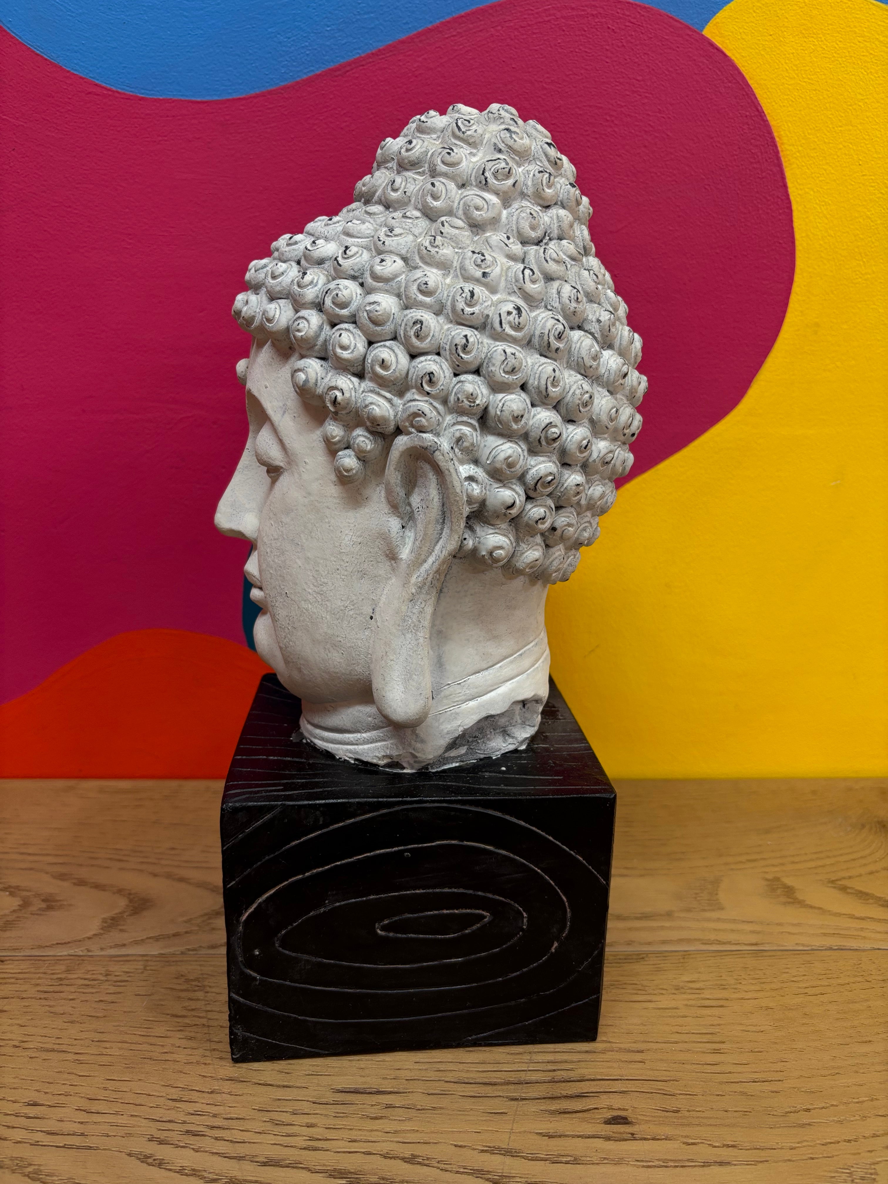 Buddha Head Statue - White