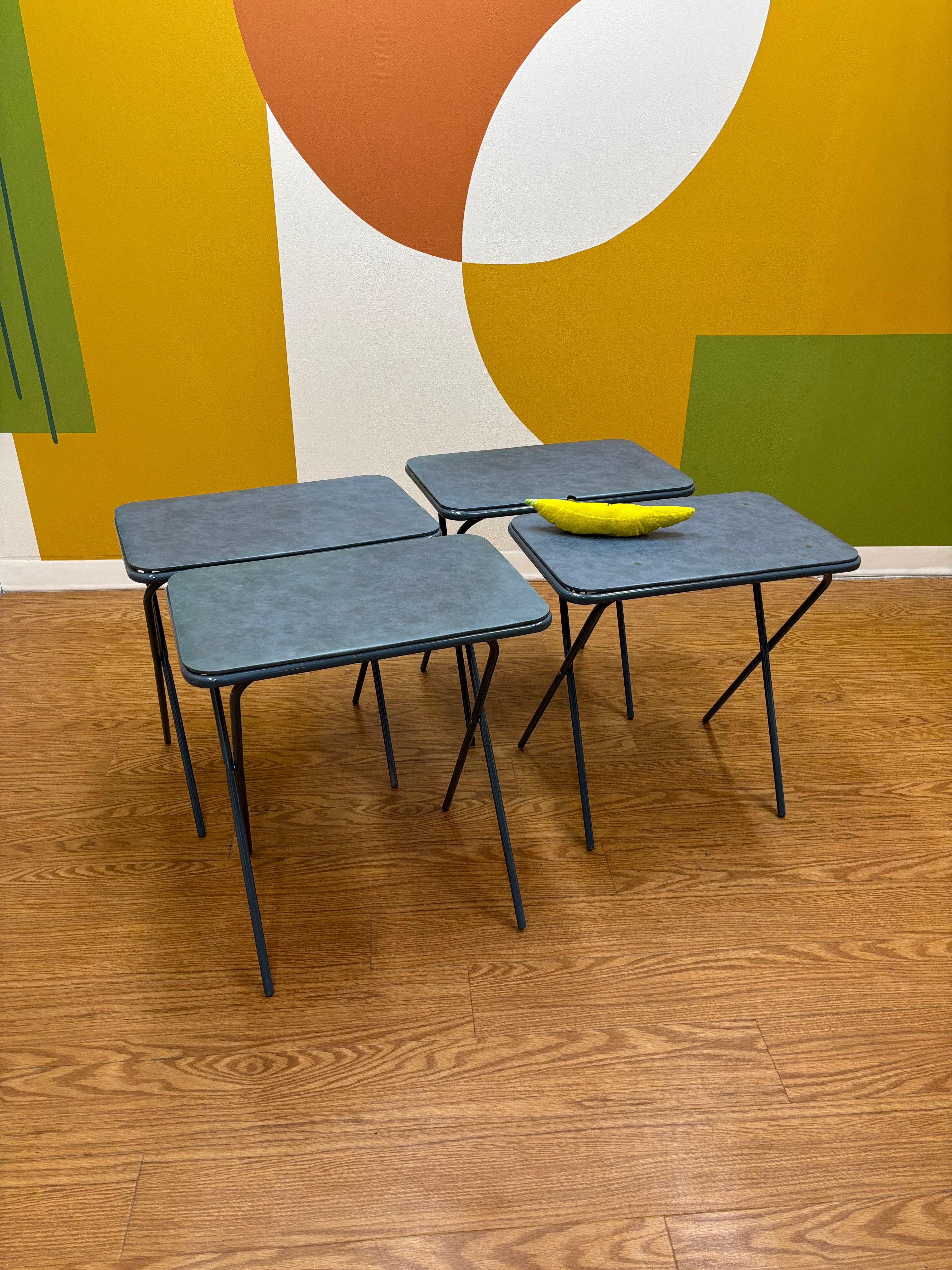 Blue 4 Piece TV Tray Set