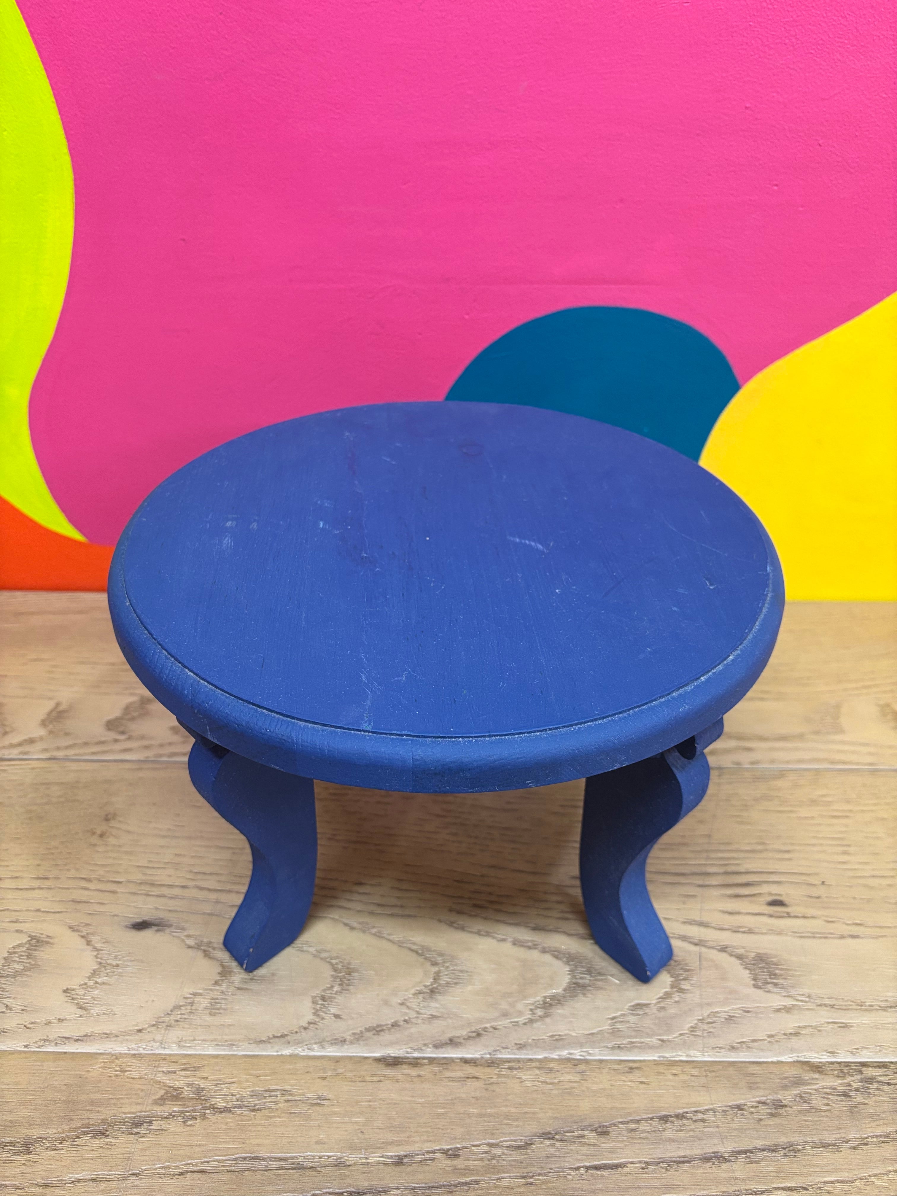 Small Navy Blue Wooden Table