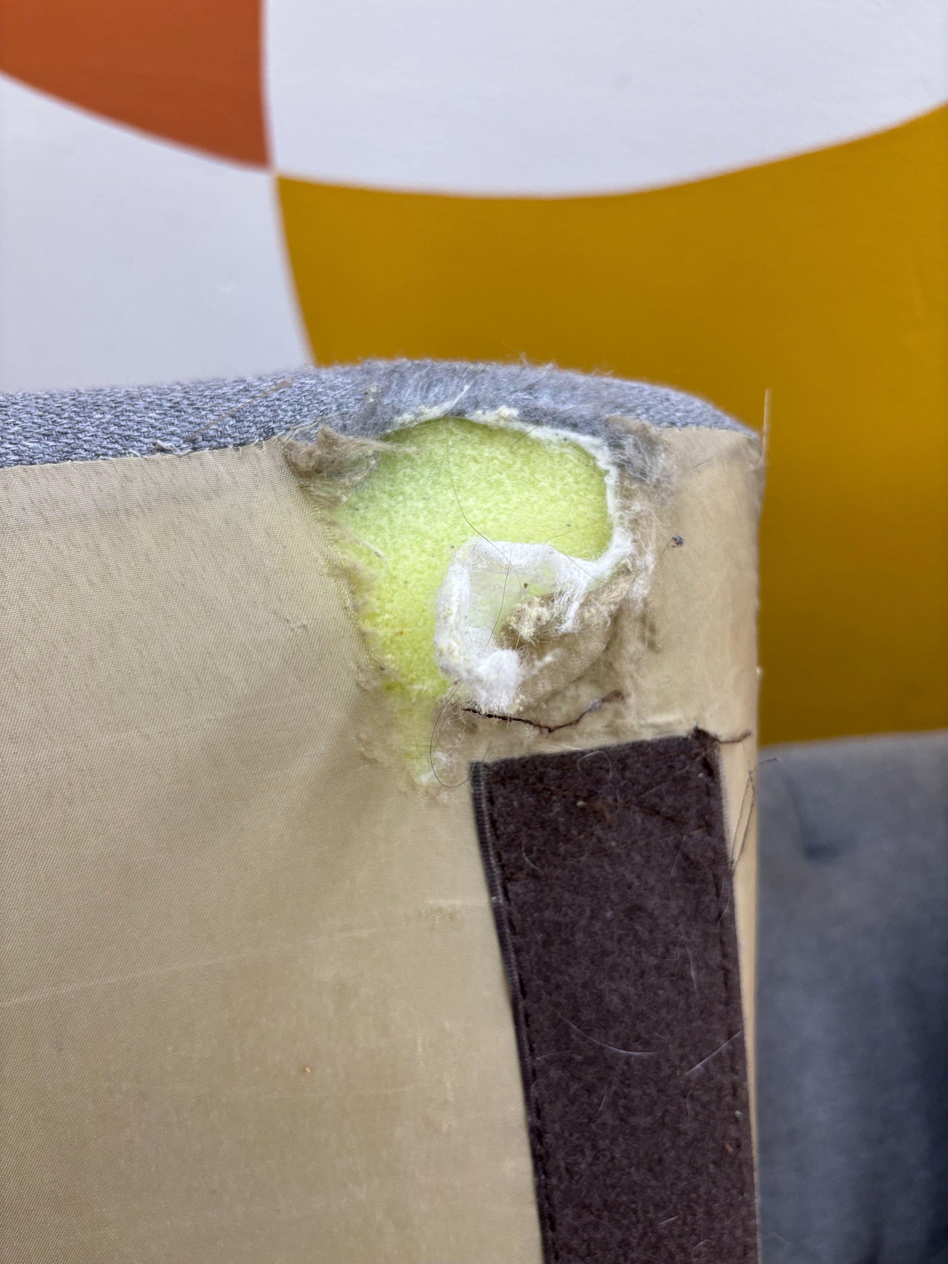 Grey Fabric Loveseat