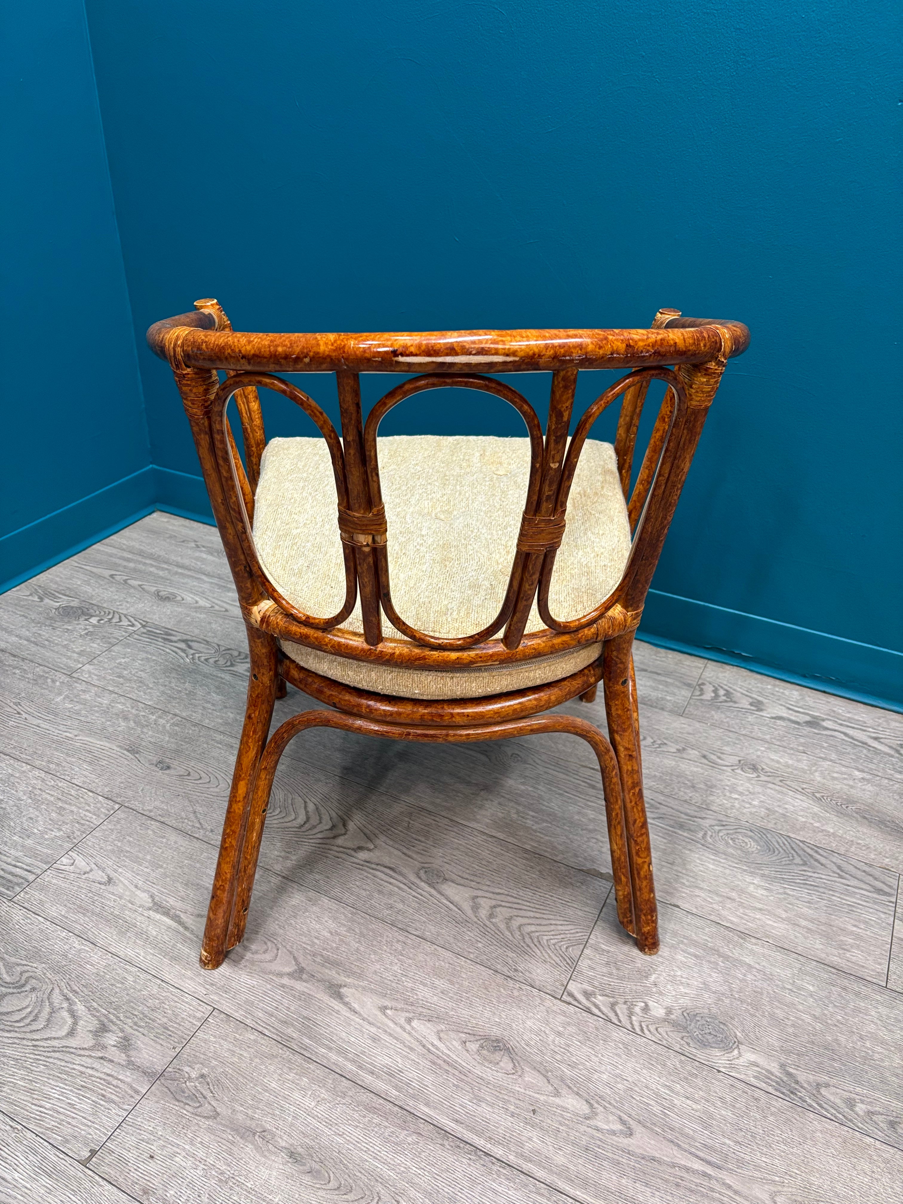 Barrel Shaped Rattan Chair