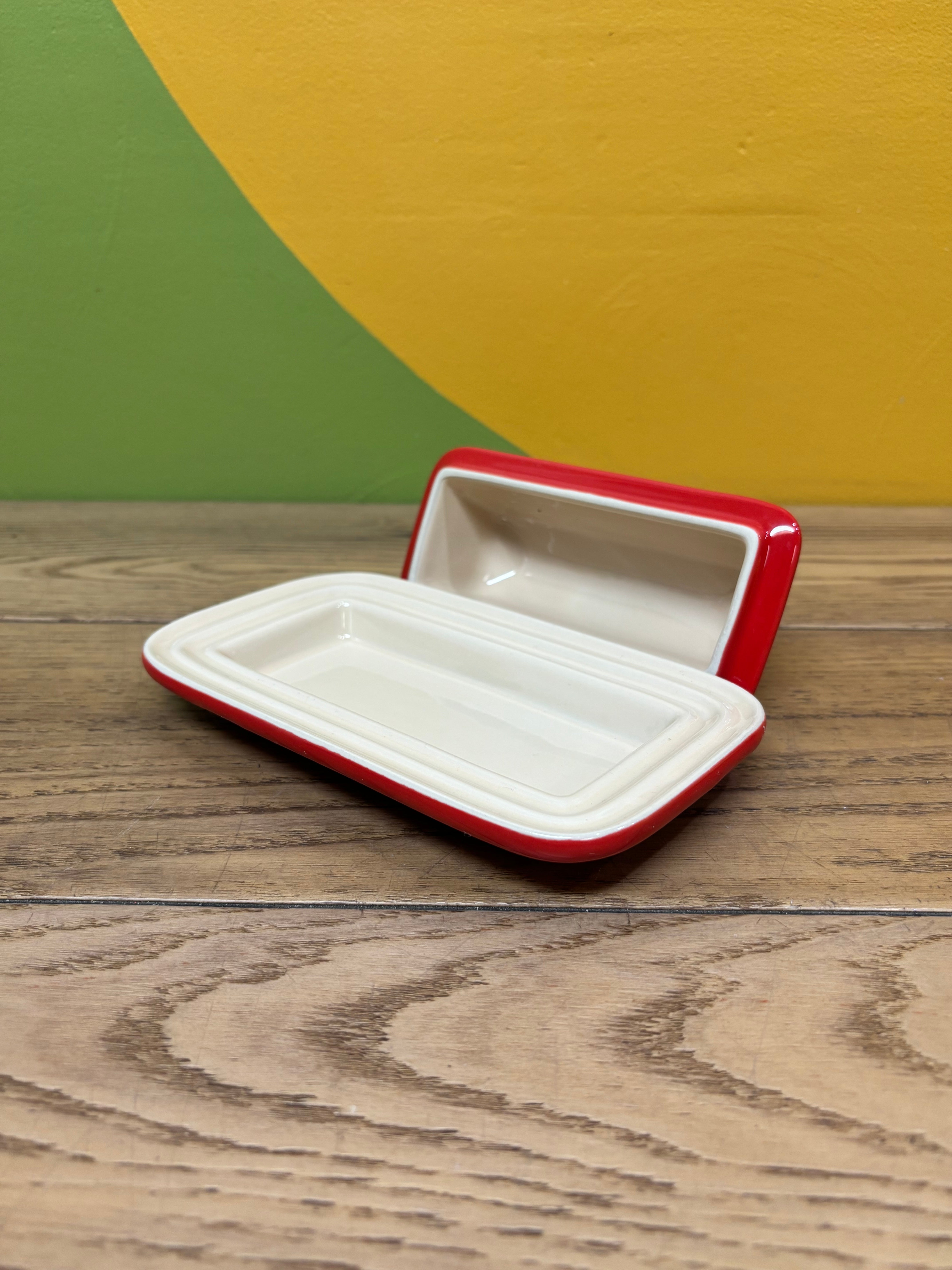 Red Le Creuset Butter Dish