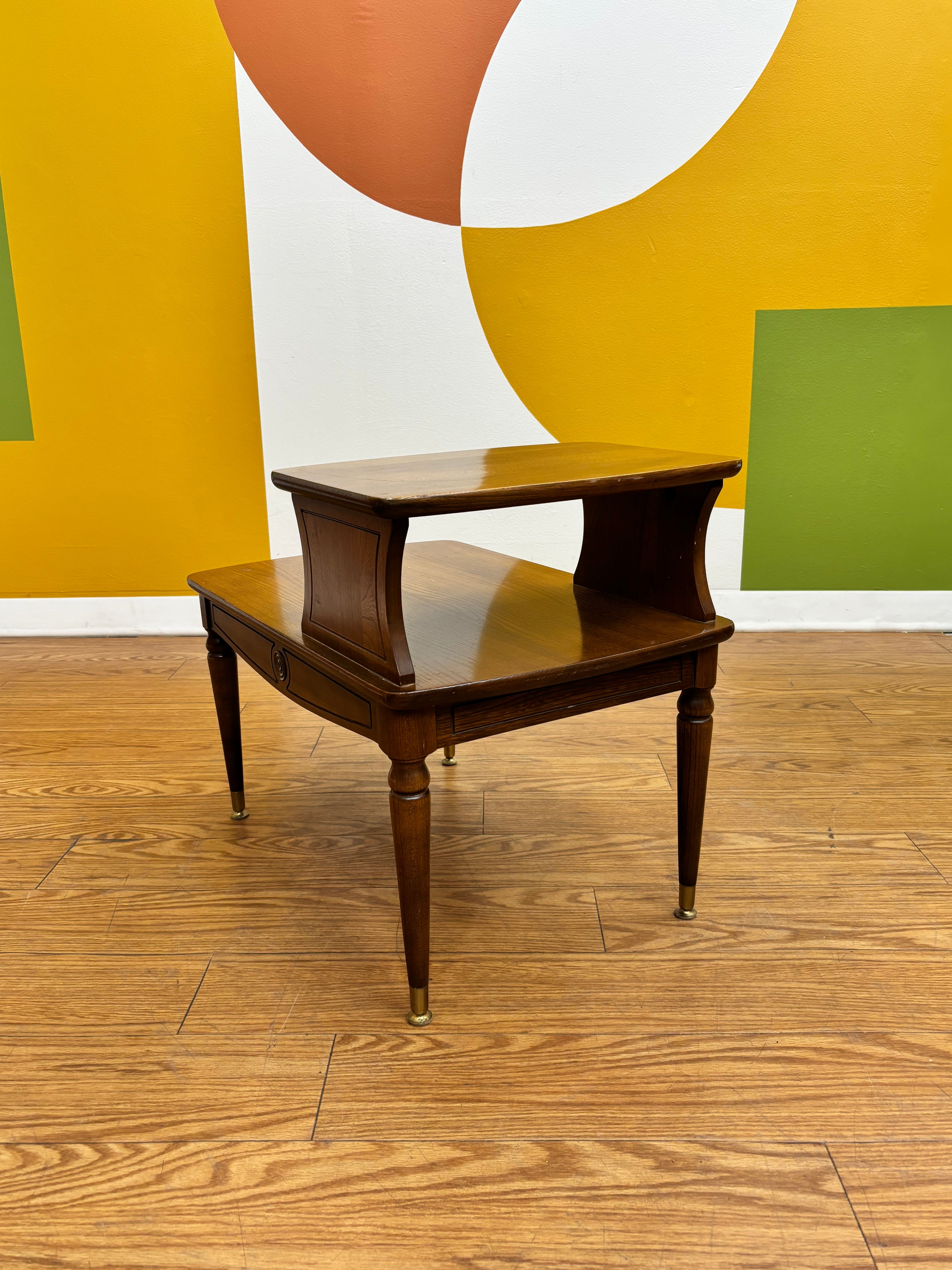 Two-Tier Wood End Table