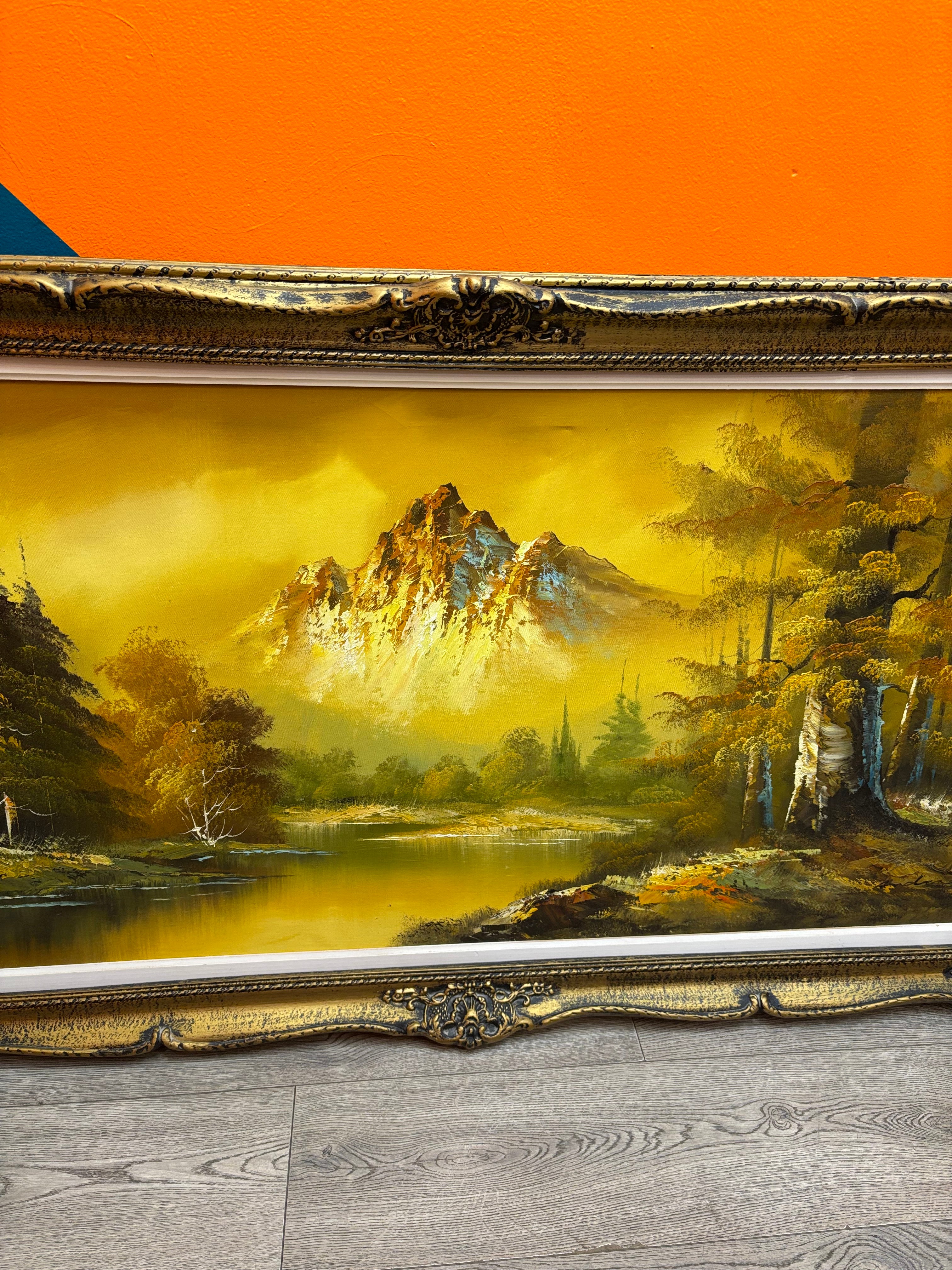 Large Gold Framed Mountain Painting