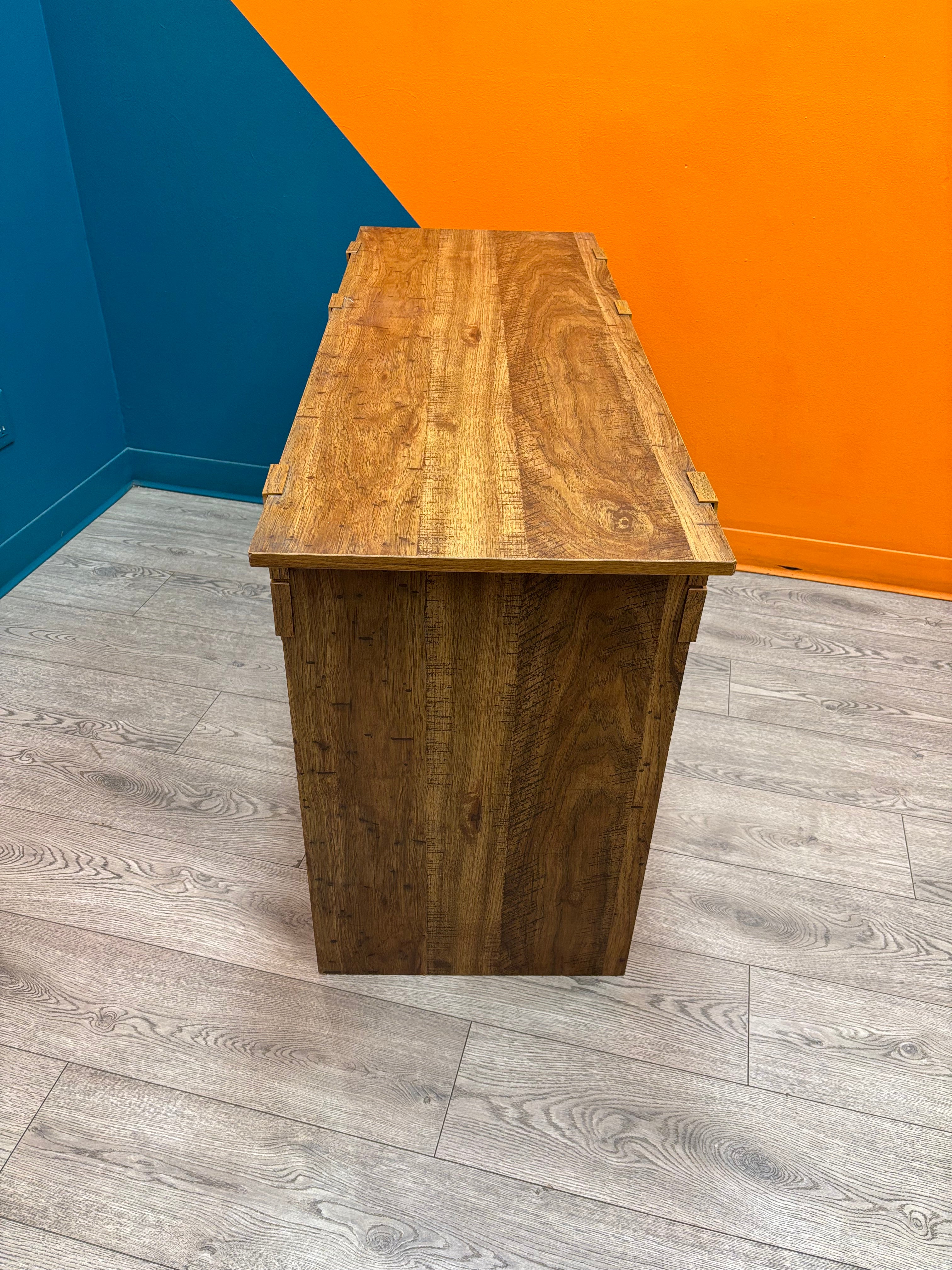 Wood Desk with Storage Cubbies