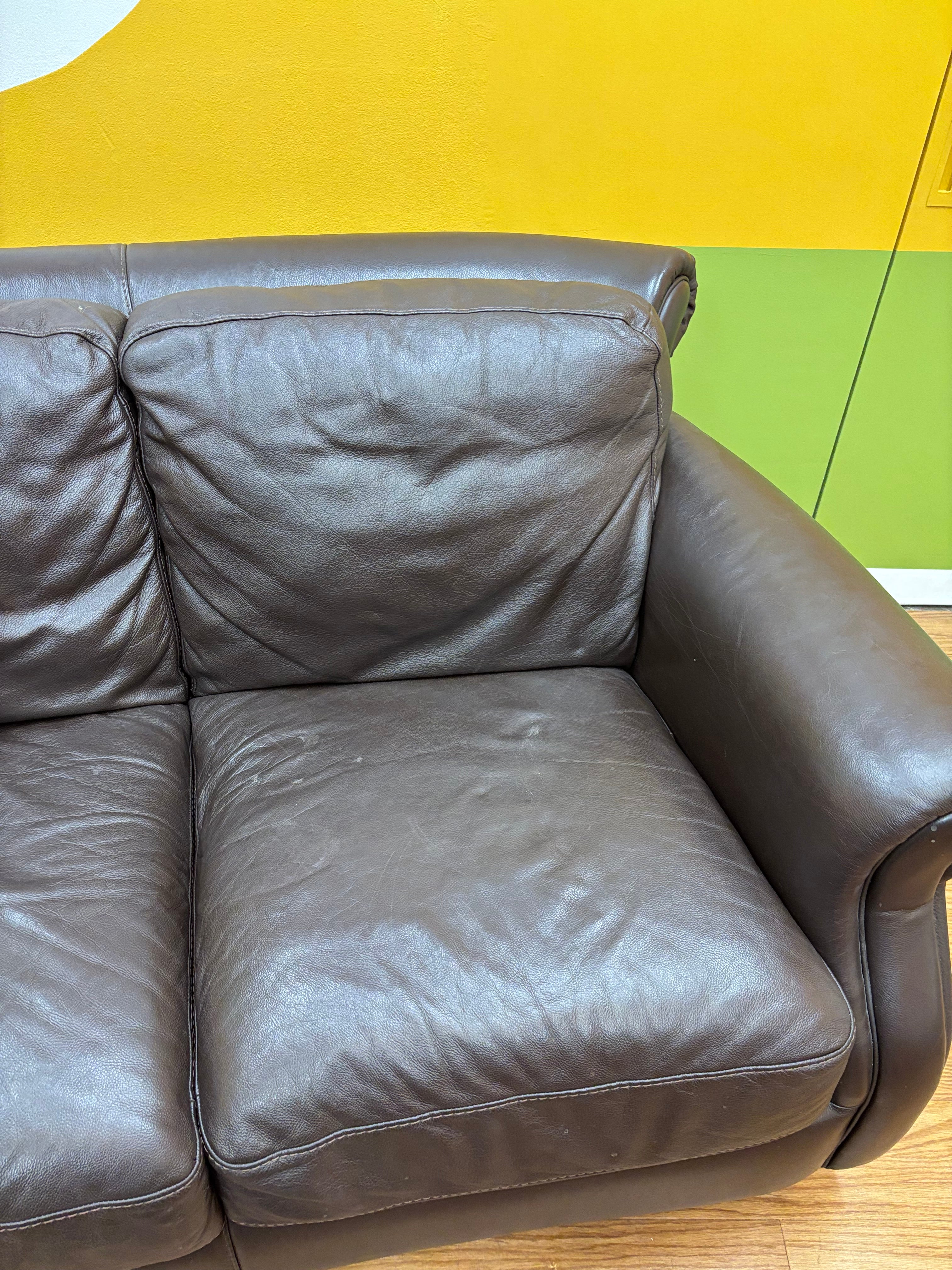 Brown Natuzzi Leather Sofa
