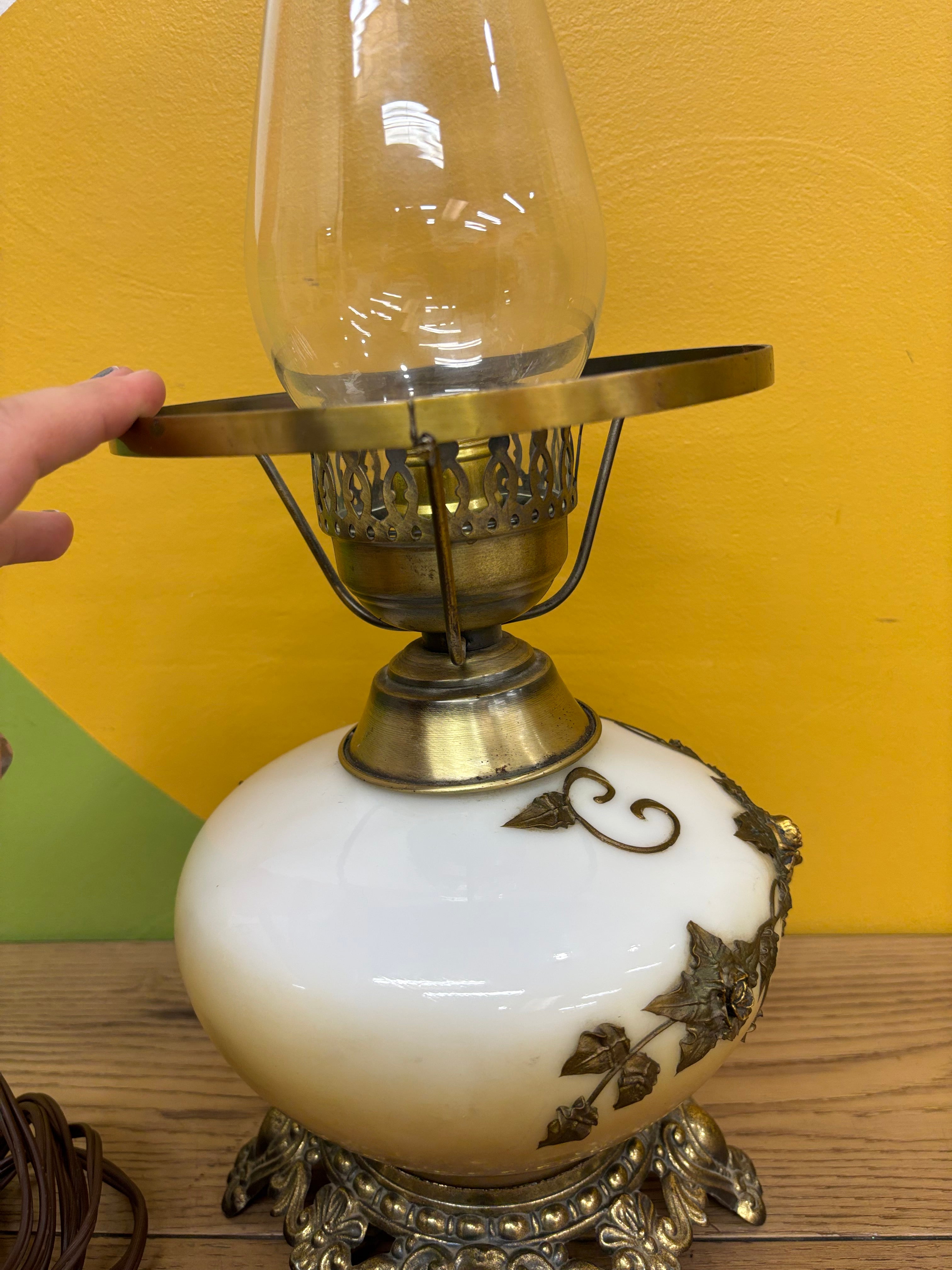 Glass Hurricane Table Lamp