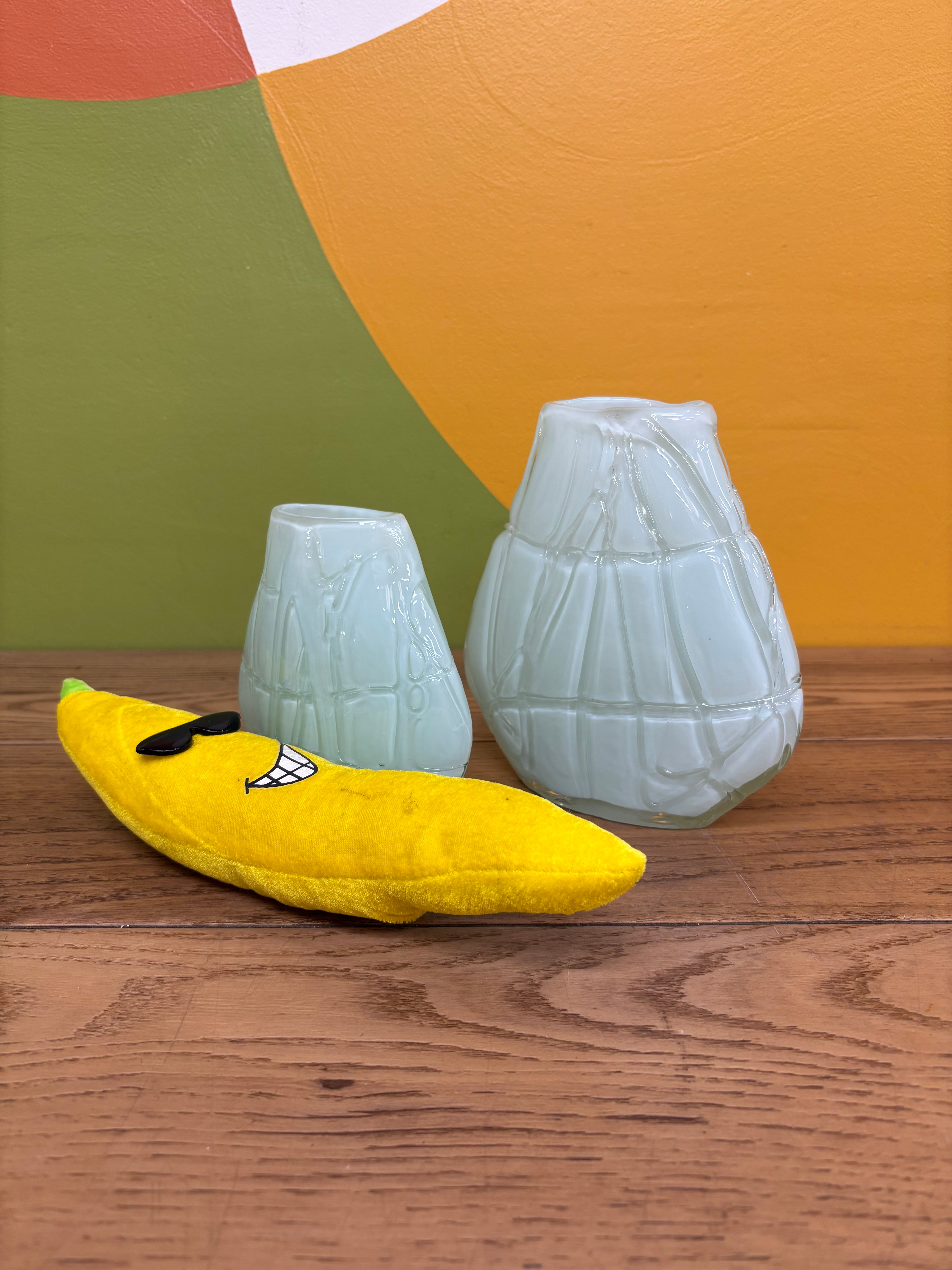 Set of Two Glass Vases