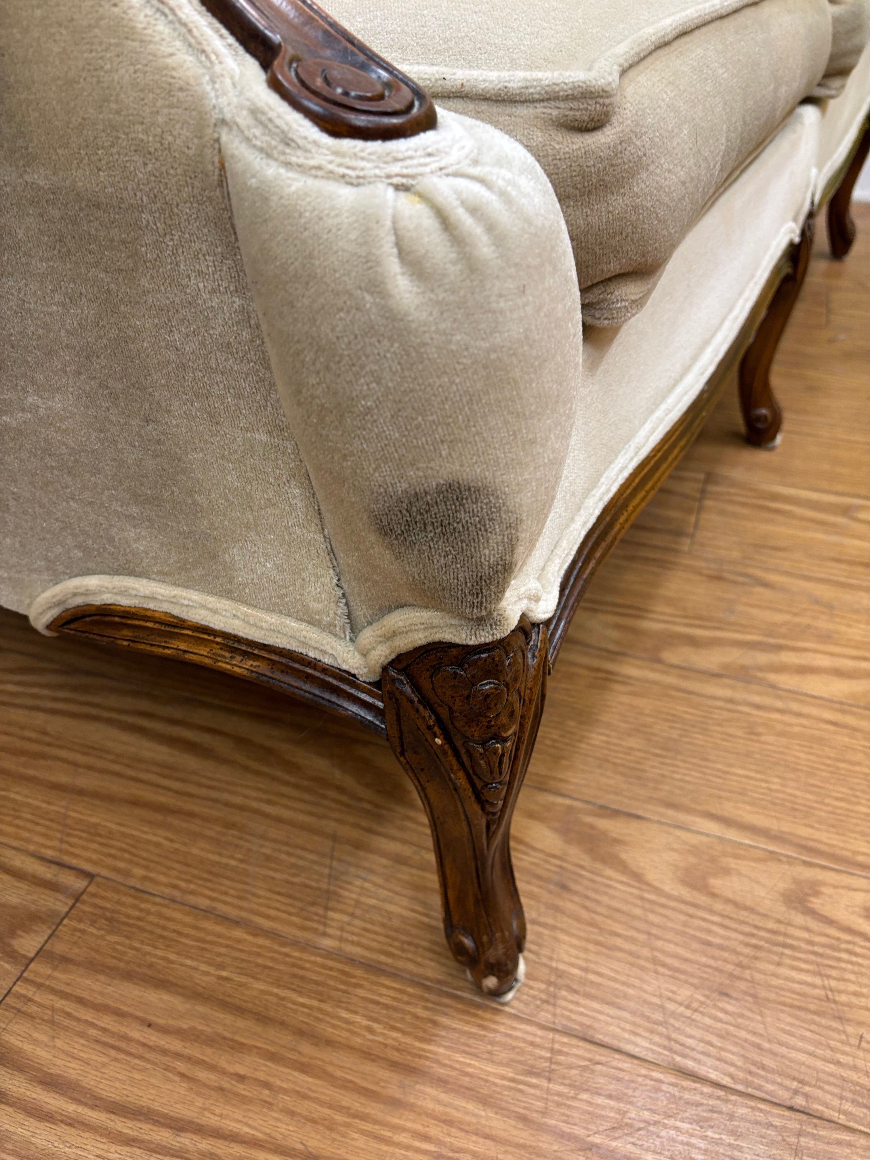 Tufted Cream Loveseat