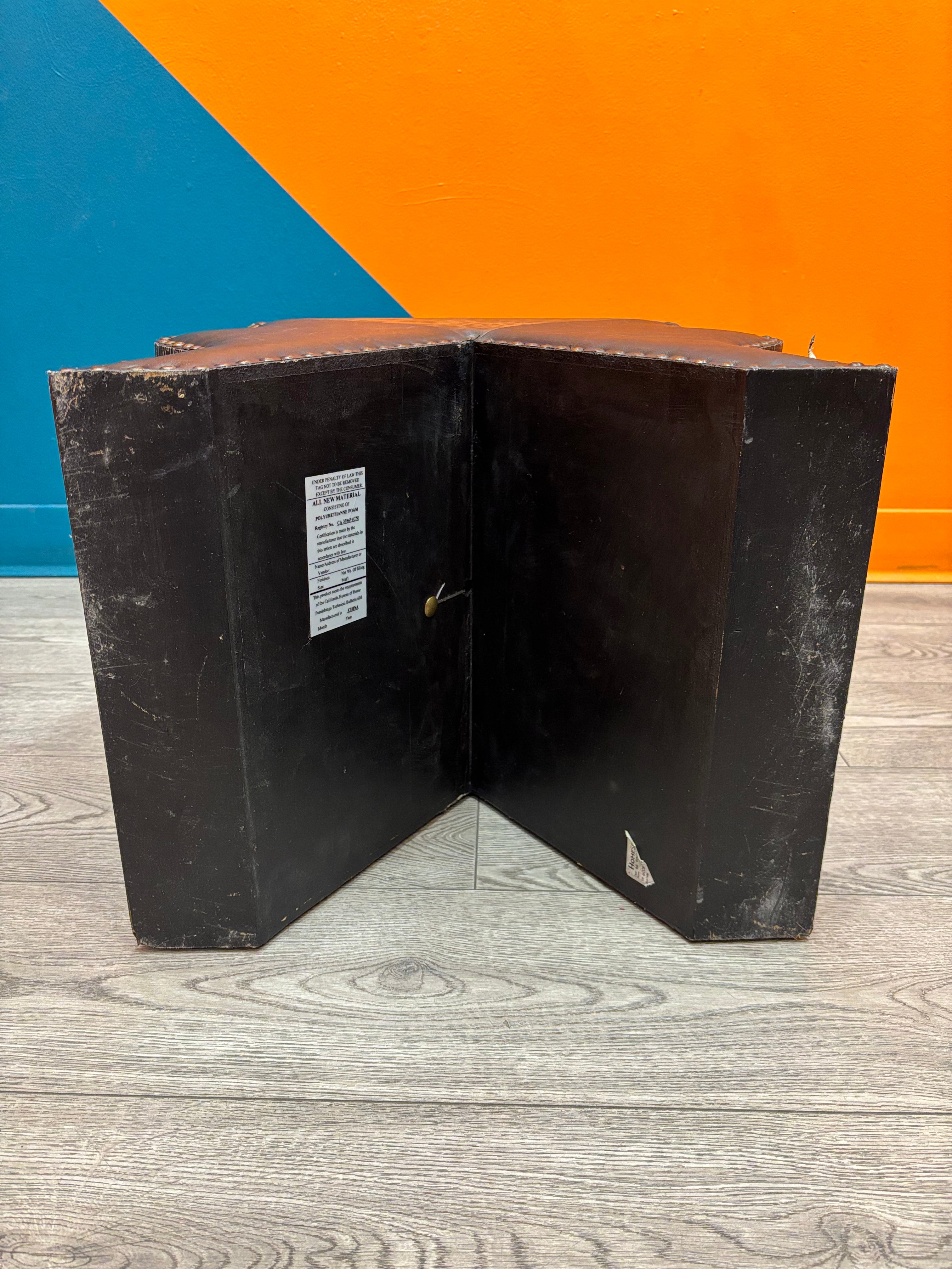 Faux Leather Ottoman