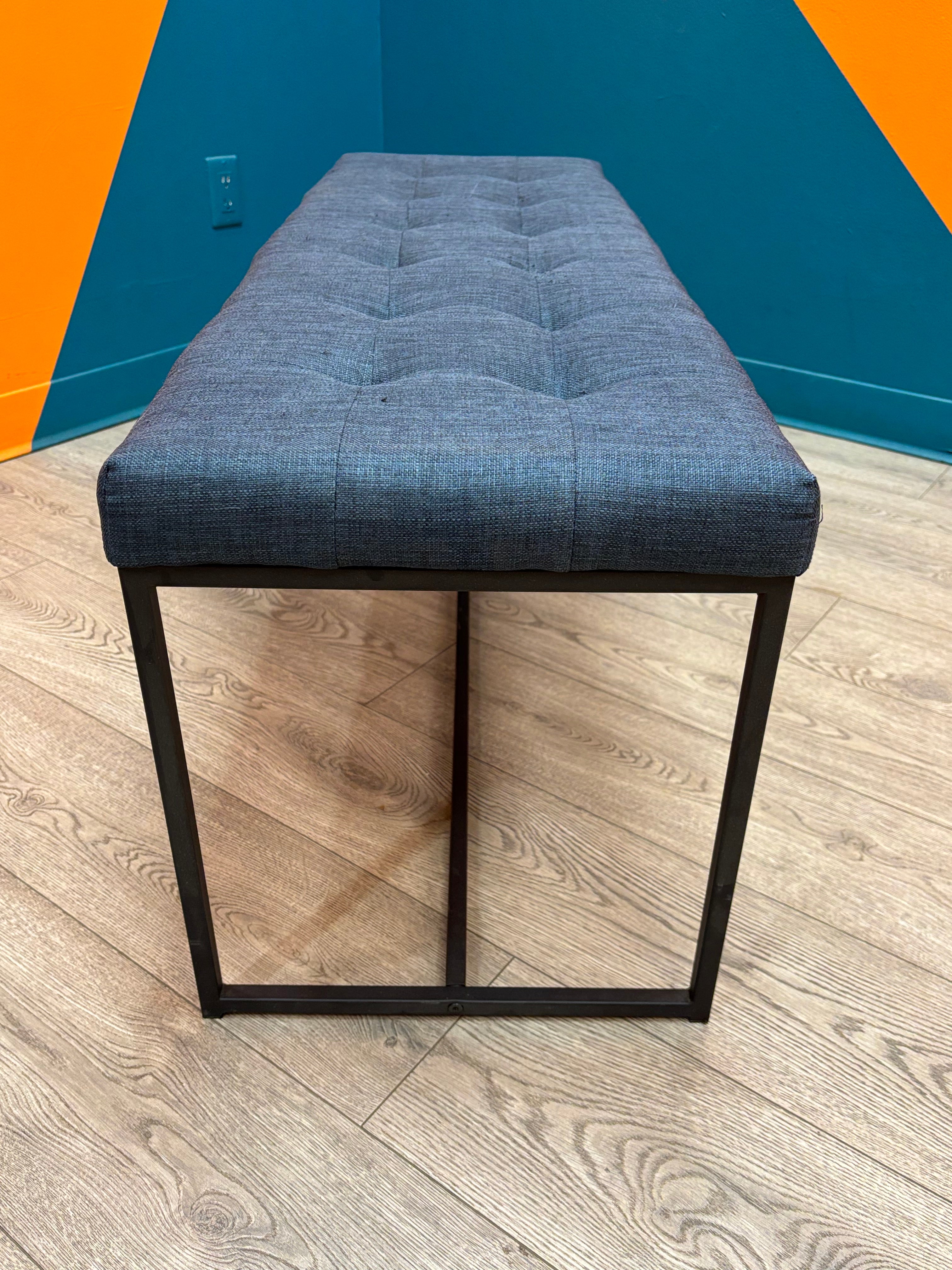Blue Fabric Bench