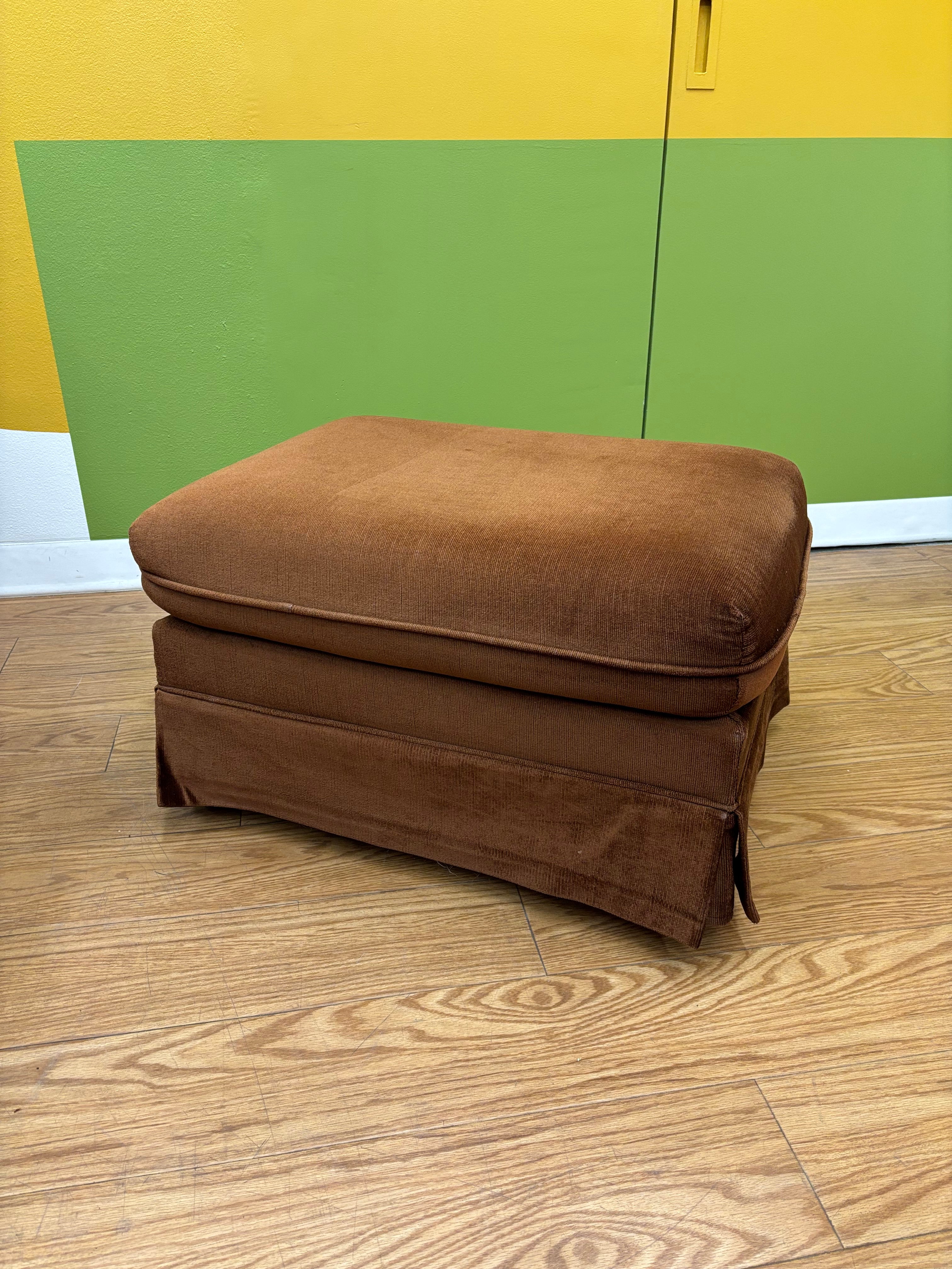 Brown Armchair & Ottoman