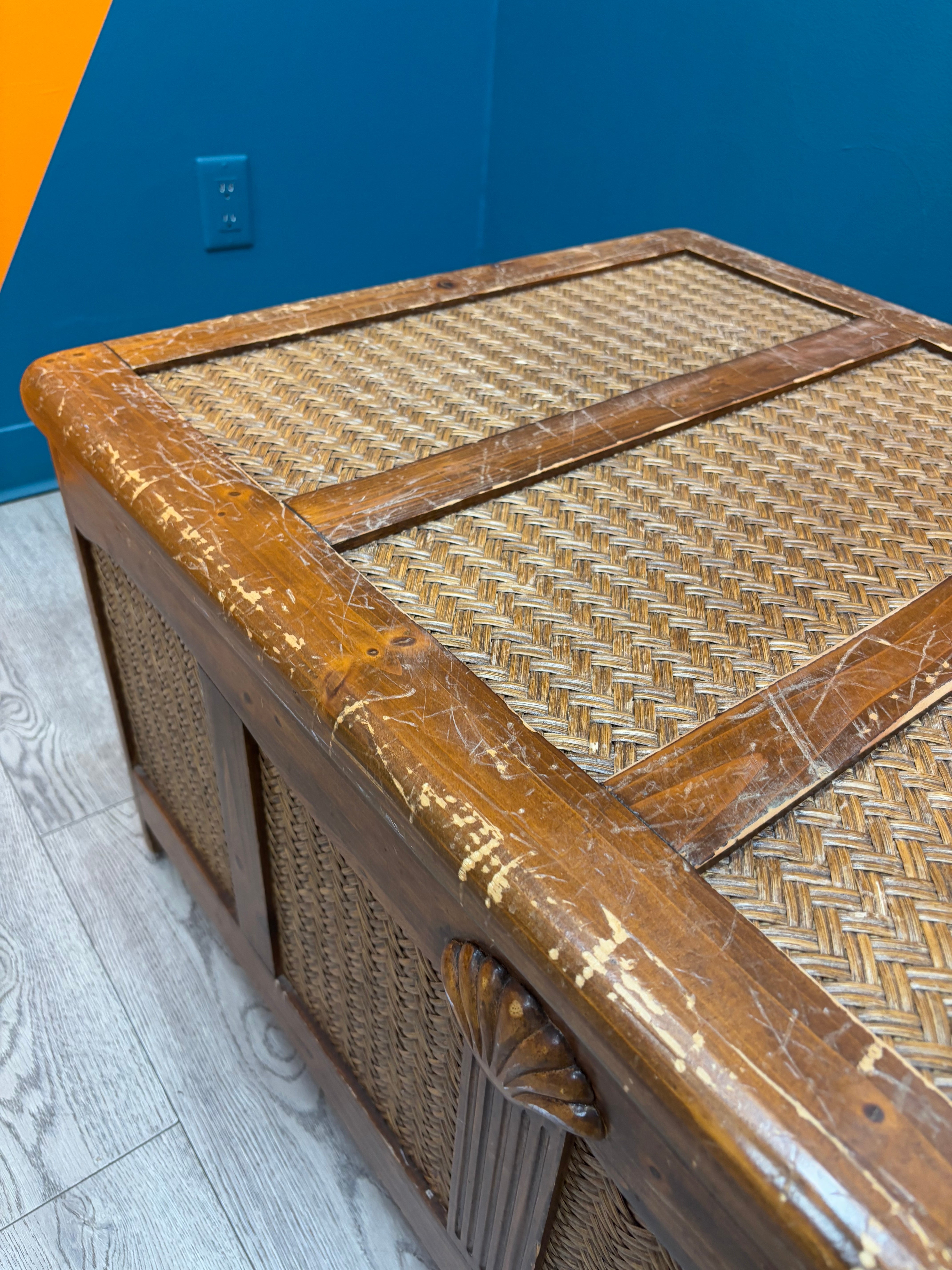 Large Rattan Chest