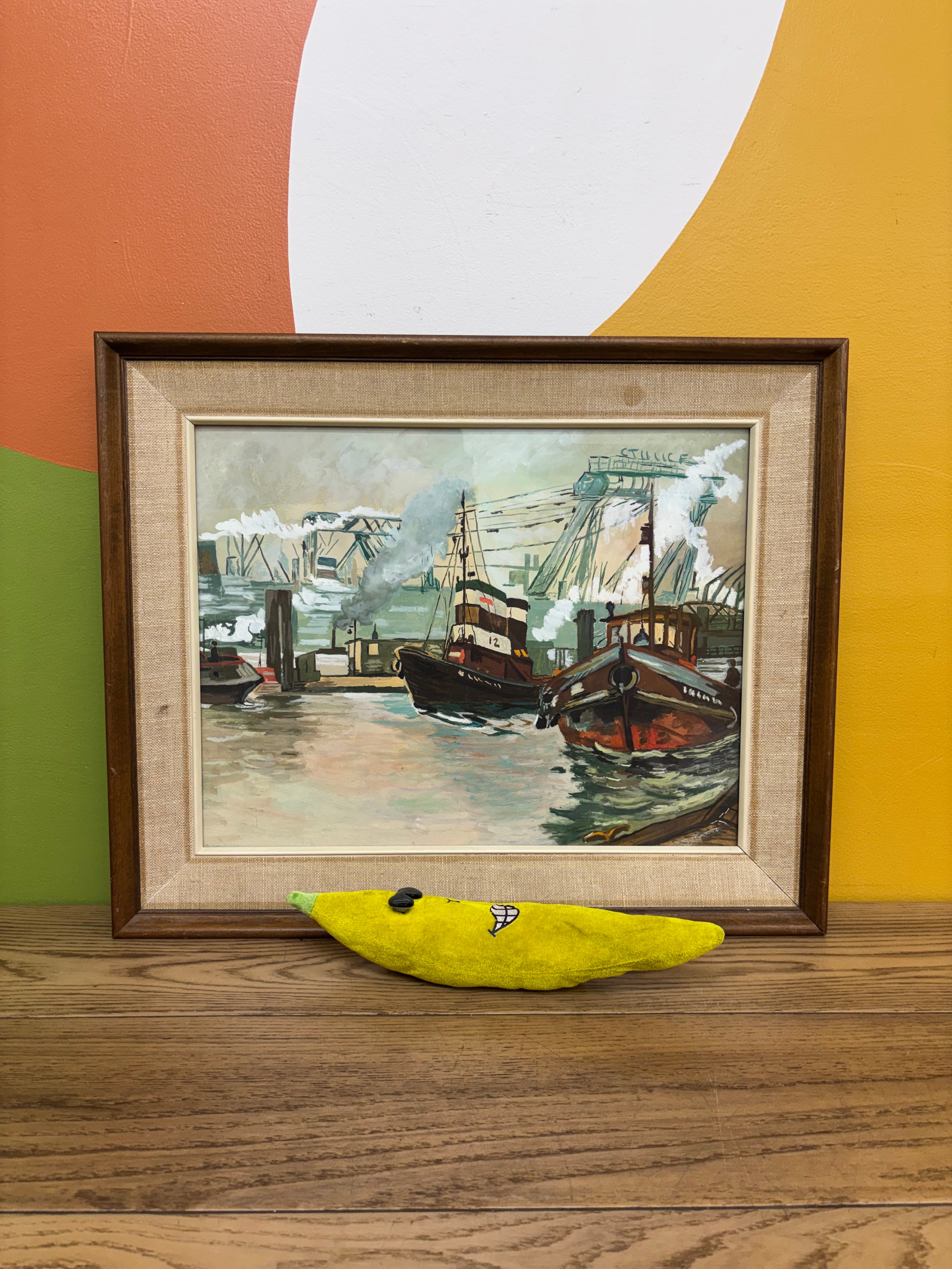 Framed Boat Painting