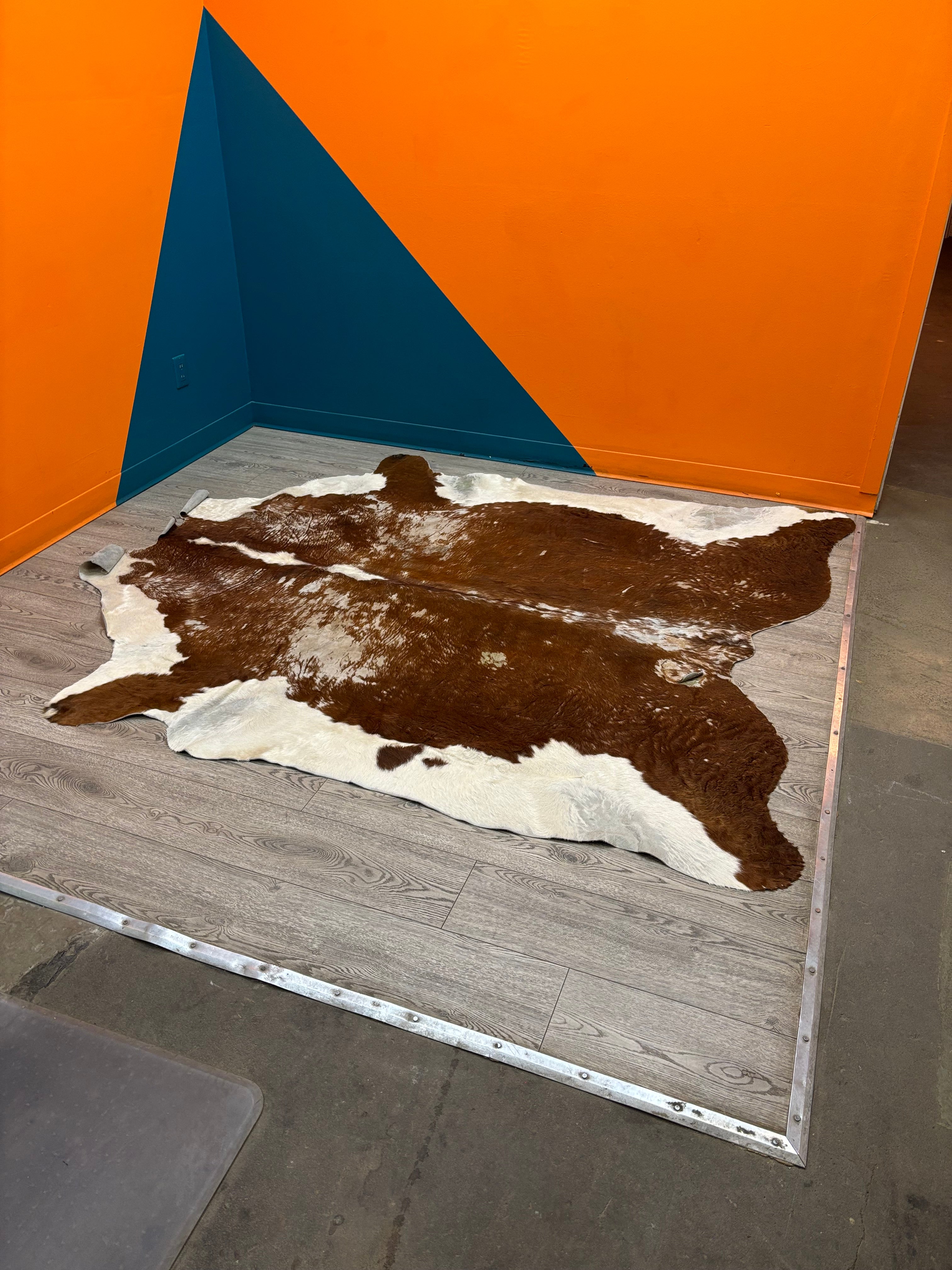 Brown & White Cowhide Rug