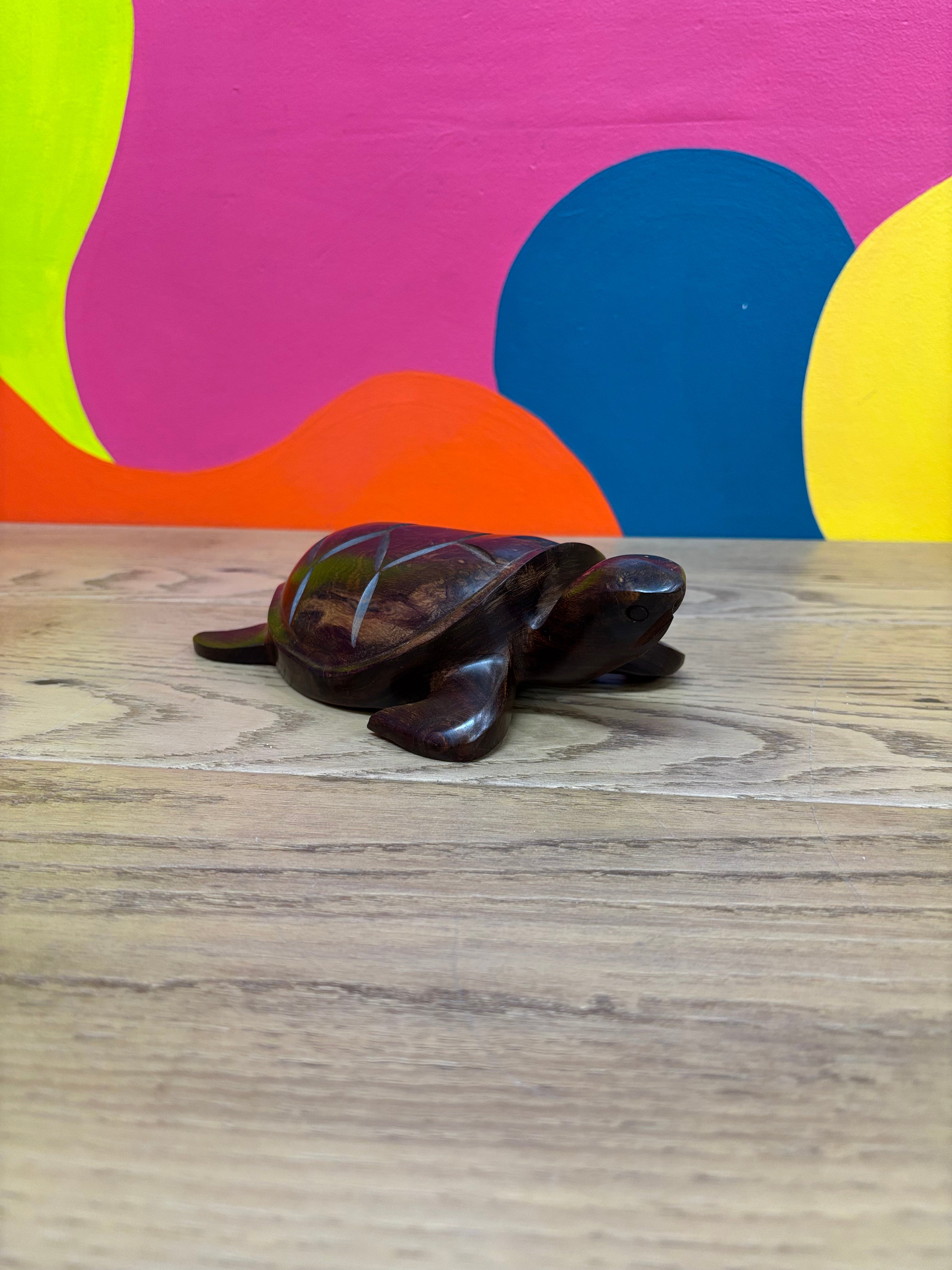 Hand Carved Wooden Turtle