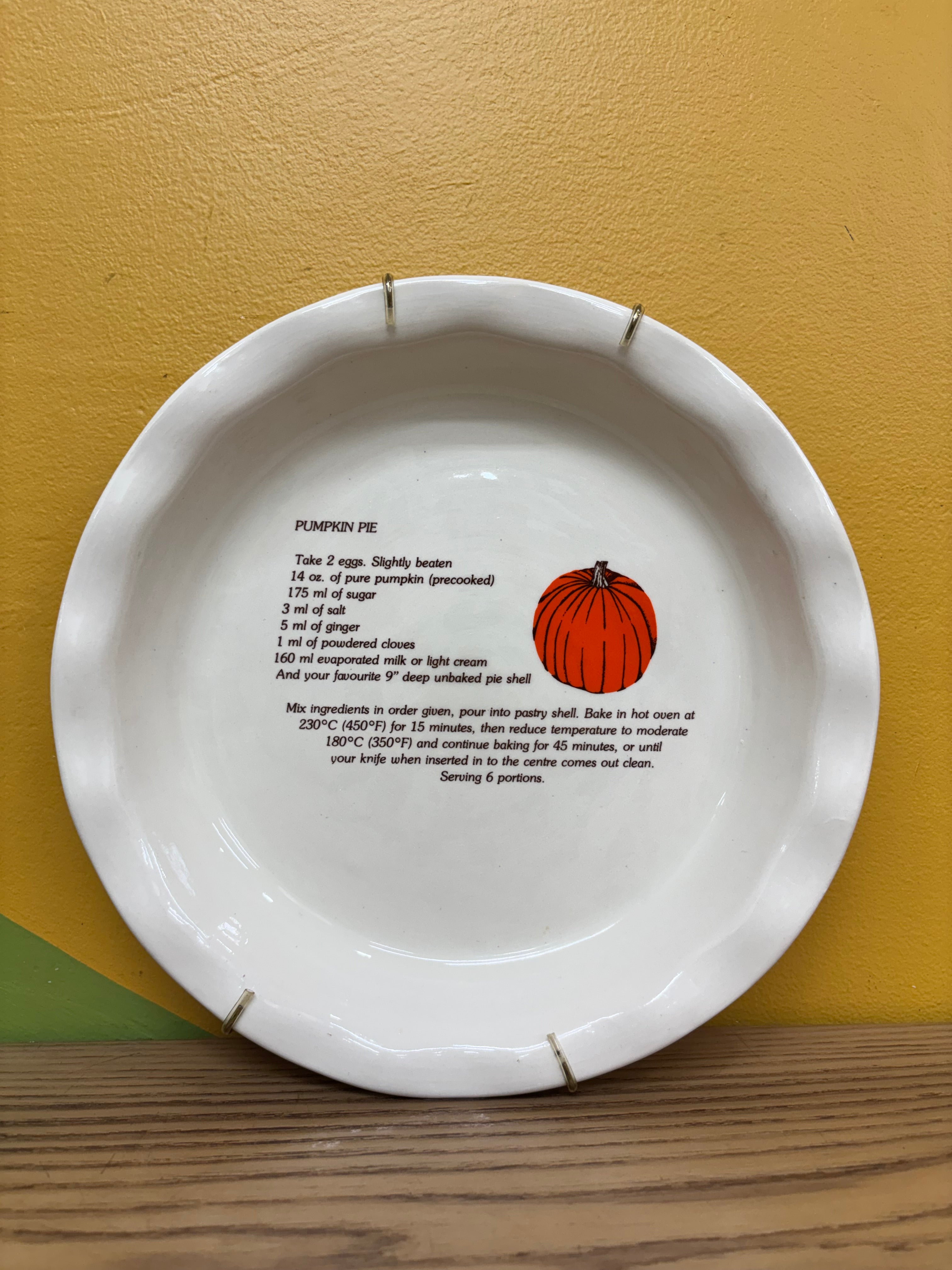 Pumpkin Pie Wall Plate