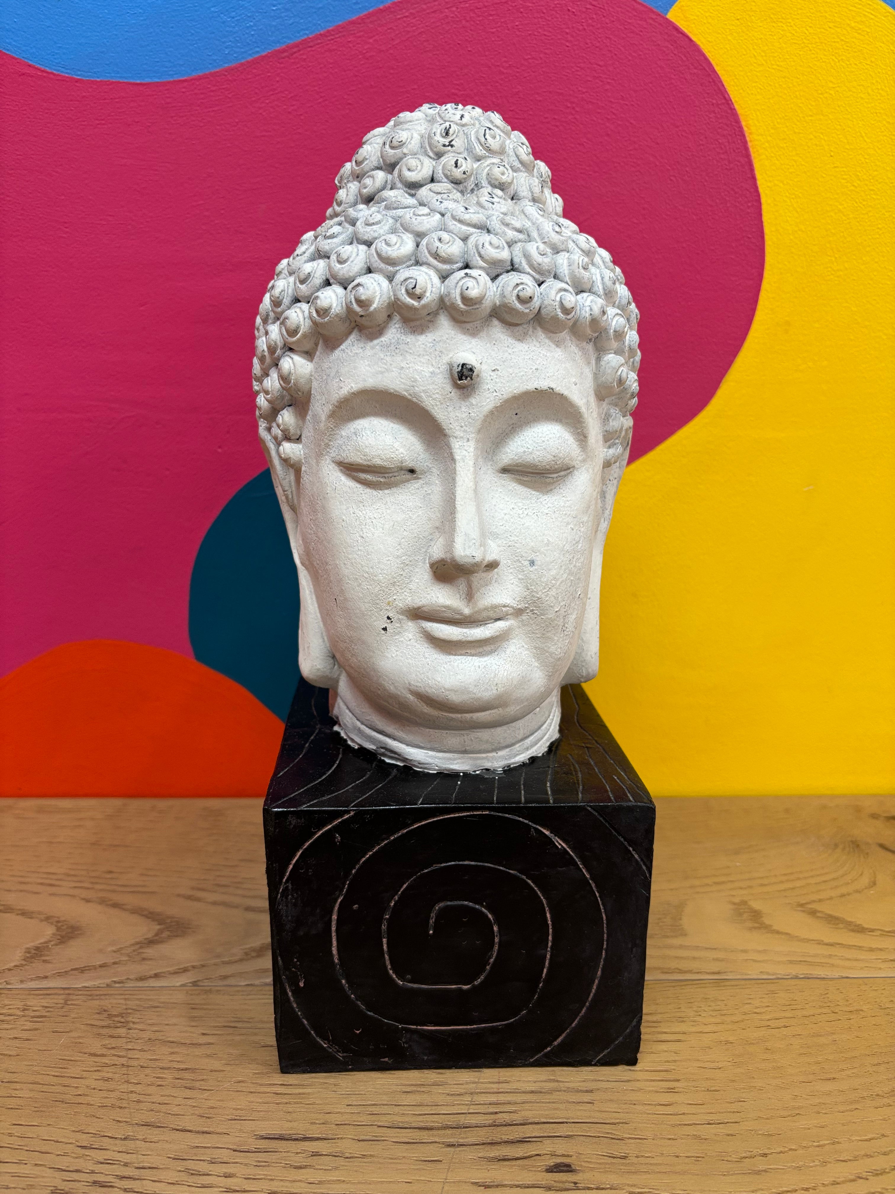 Buddha Head Statue - White