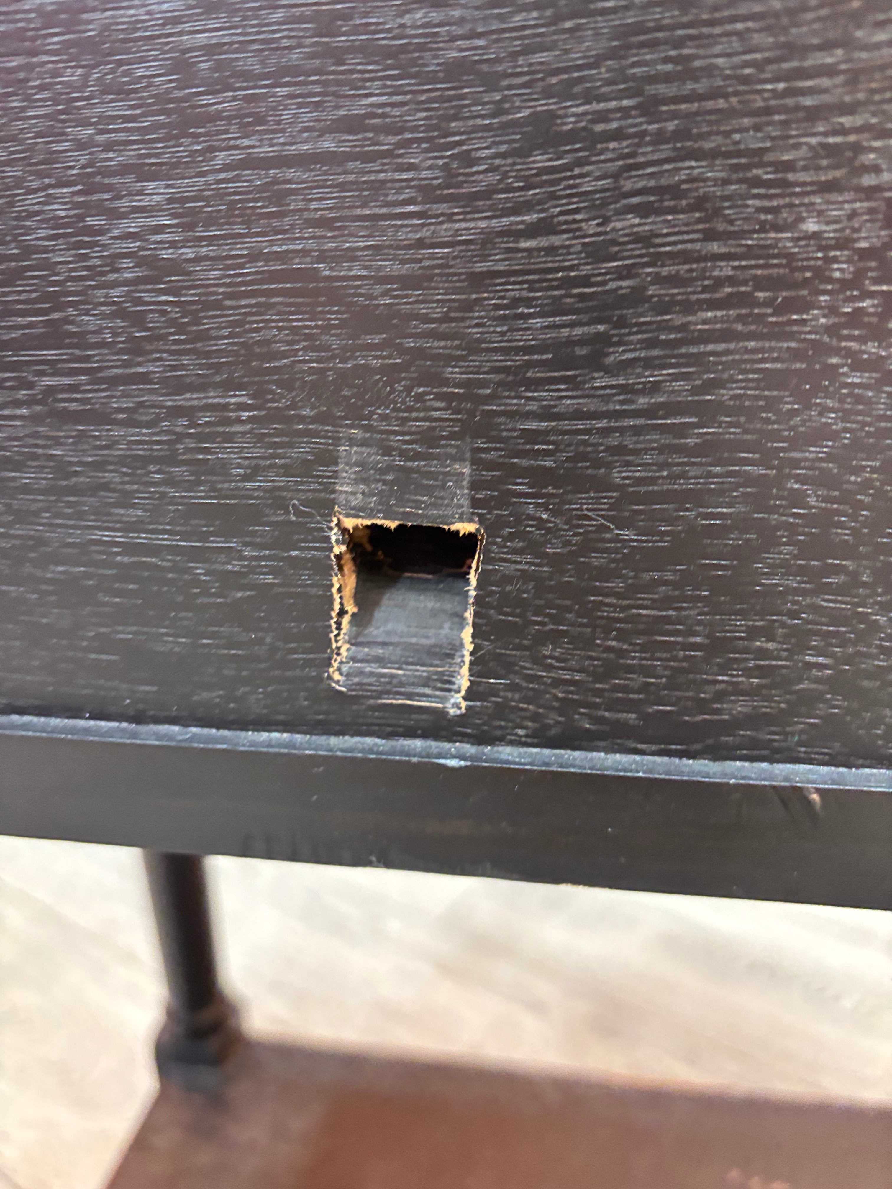 Black Three Drawer End Table