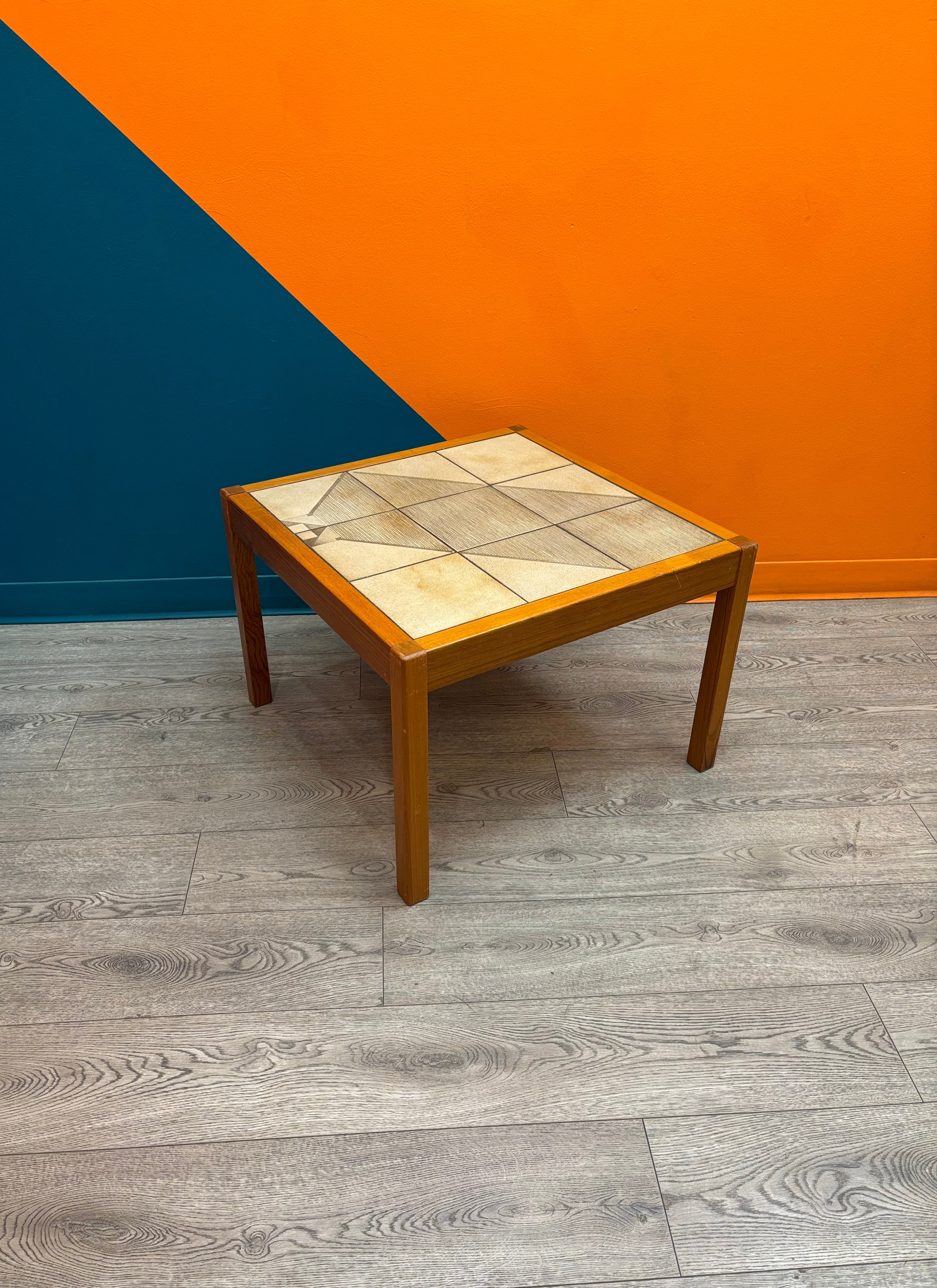 Tile Top Wood Side Table (Made in Denmark)