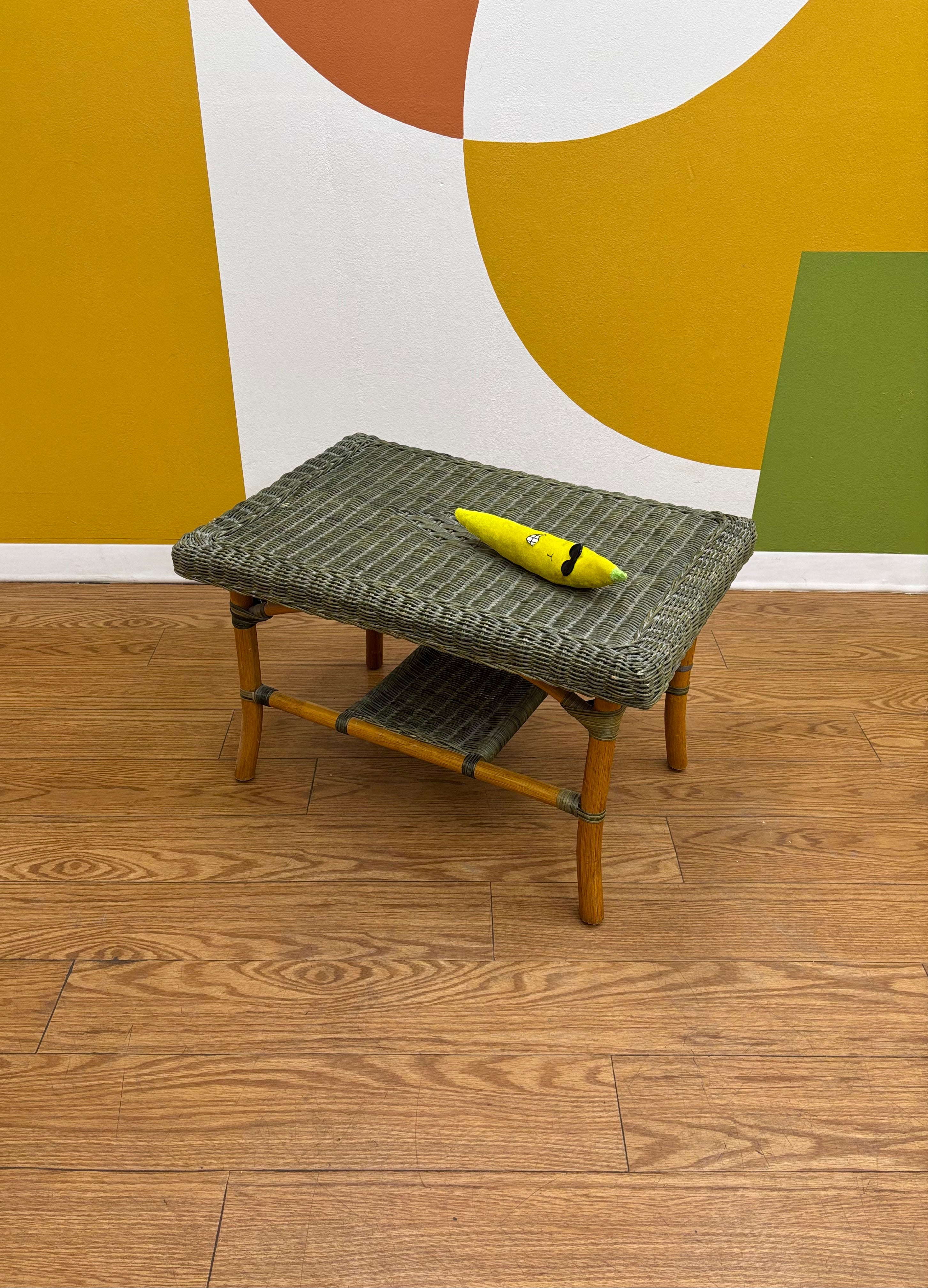 Green Wicker Coffee Table