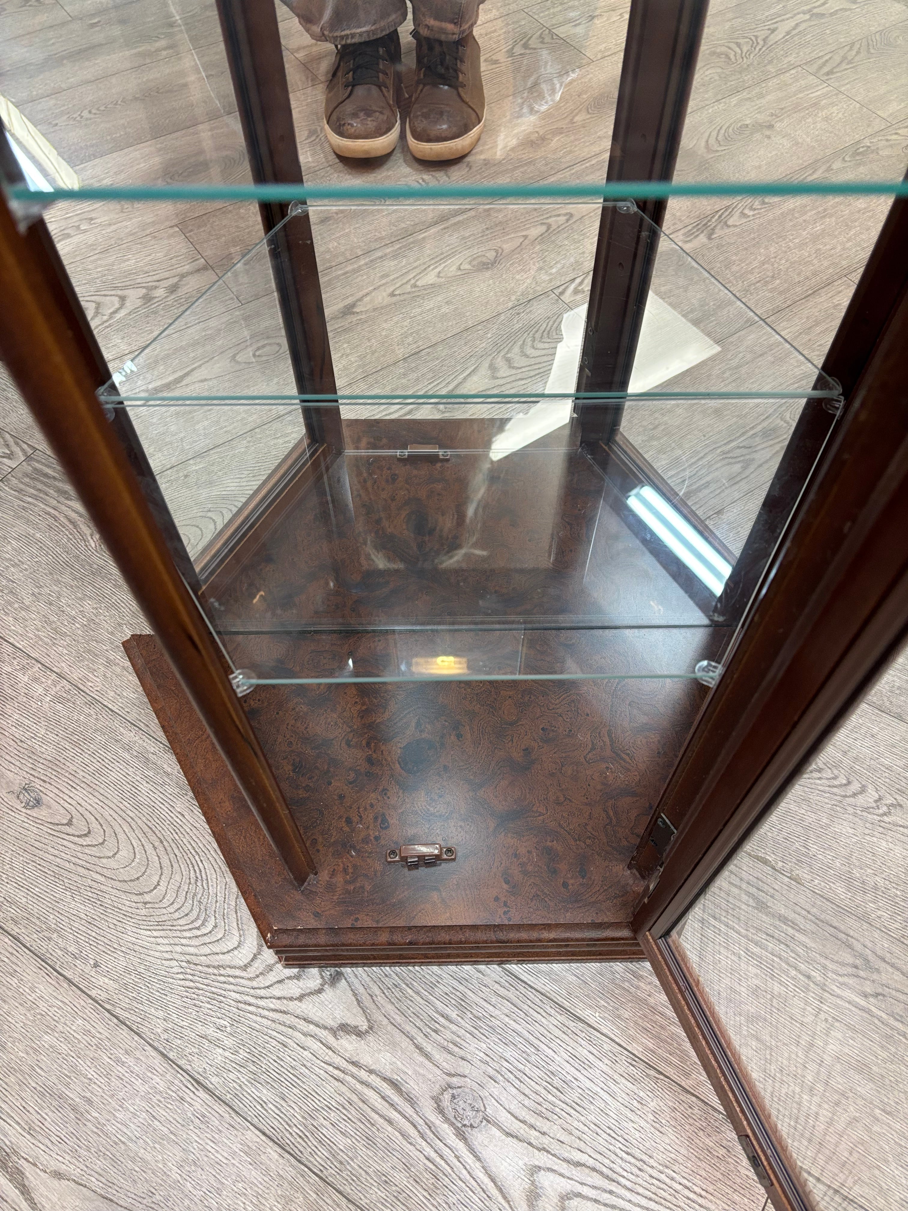 Light Up Wood and Glass Display Cabinet