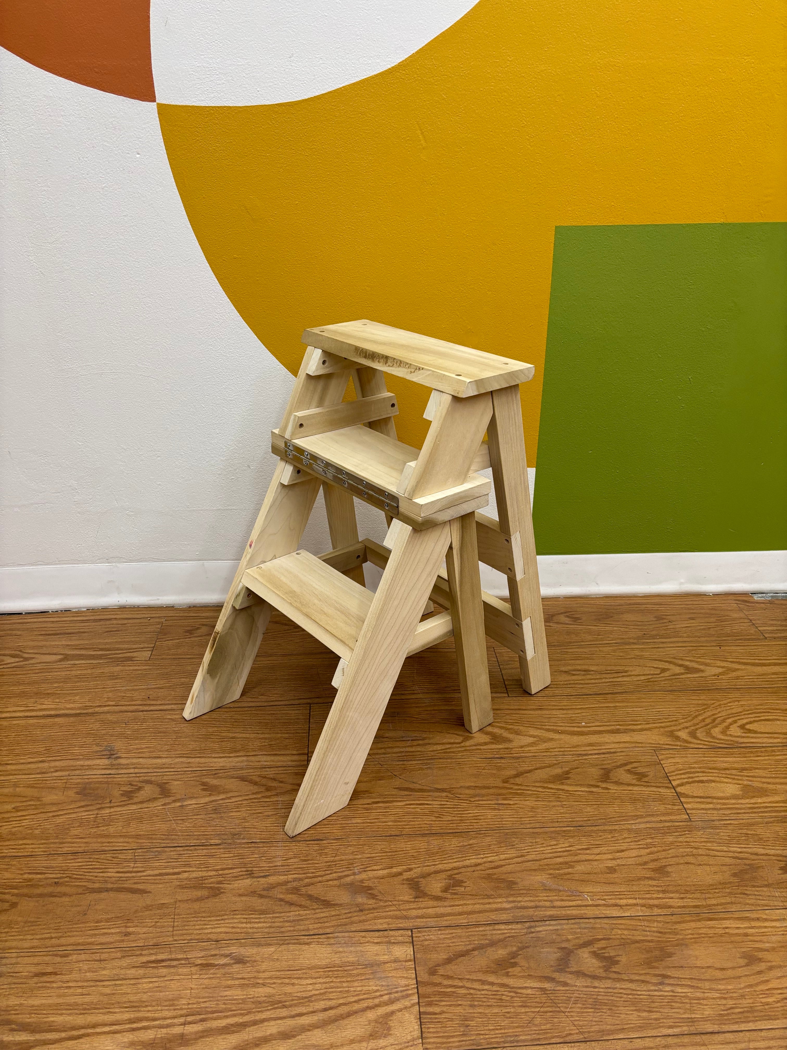 Foldable Wood Chair Step Stool